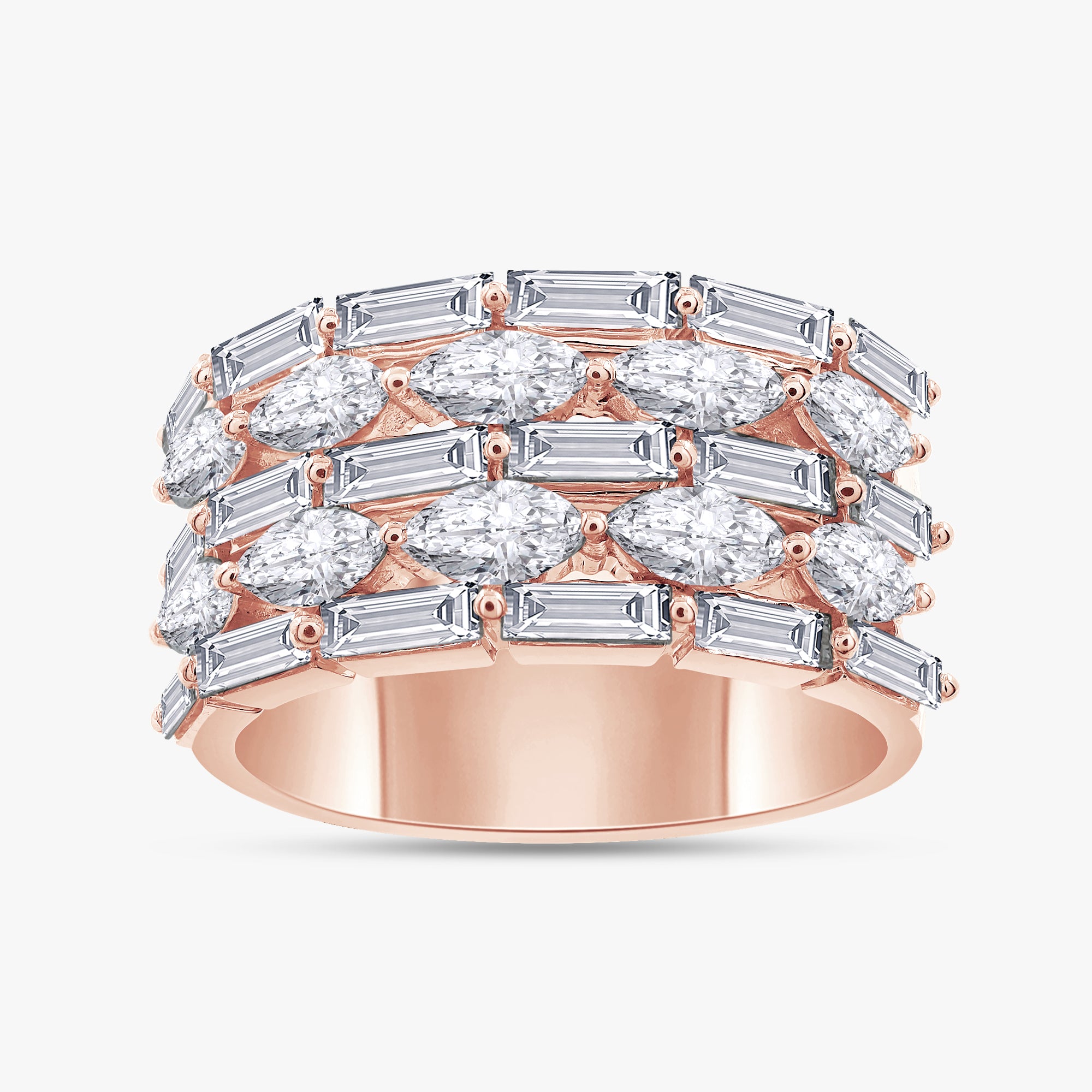 Marquise and Baguette Shape 2.31 Carat Lab Grown Diamond Engagement Ring