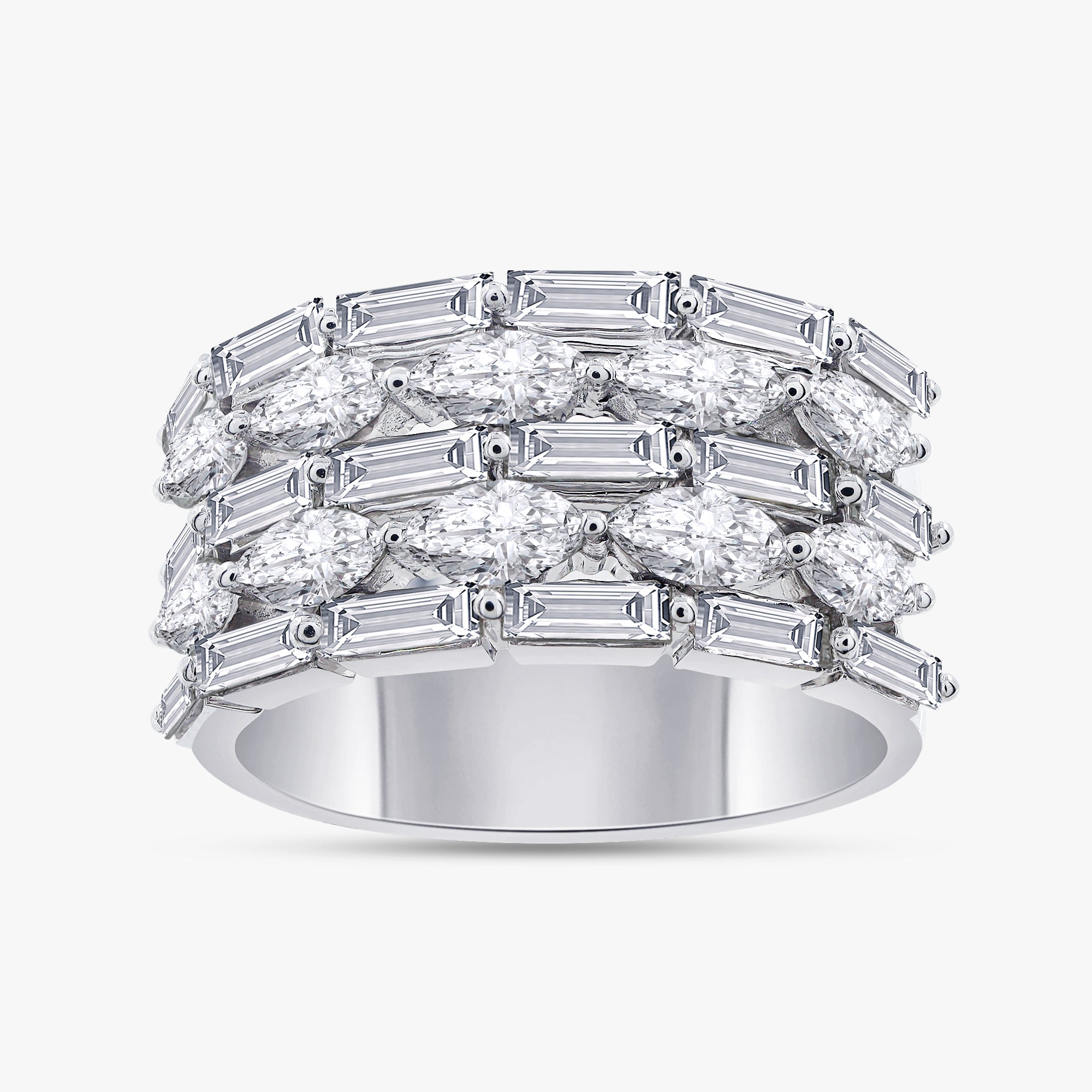 Marquise and Baguette Shape 2.31 Carat Lab Grown Diamond Engagement Ring