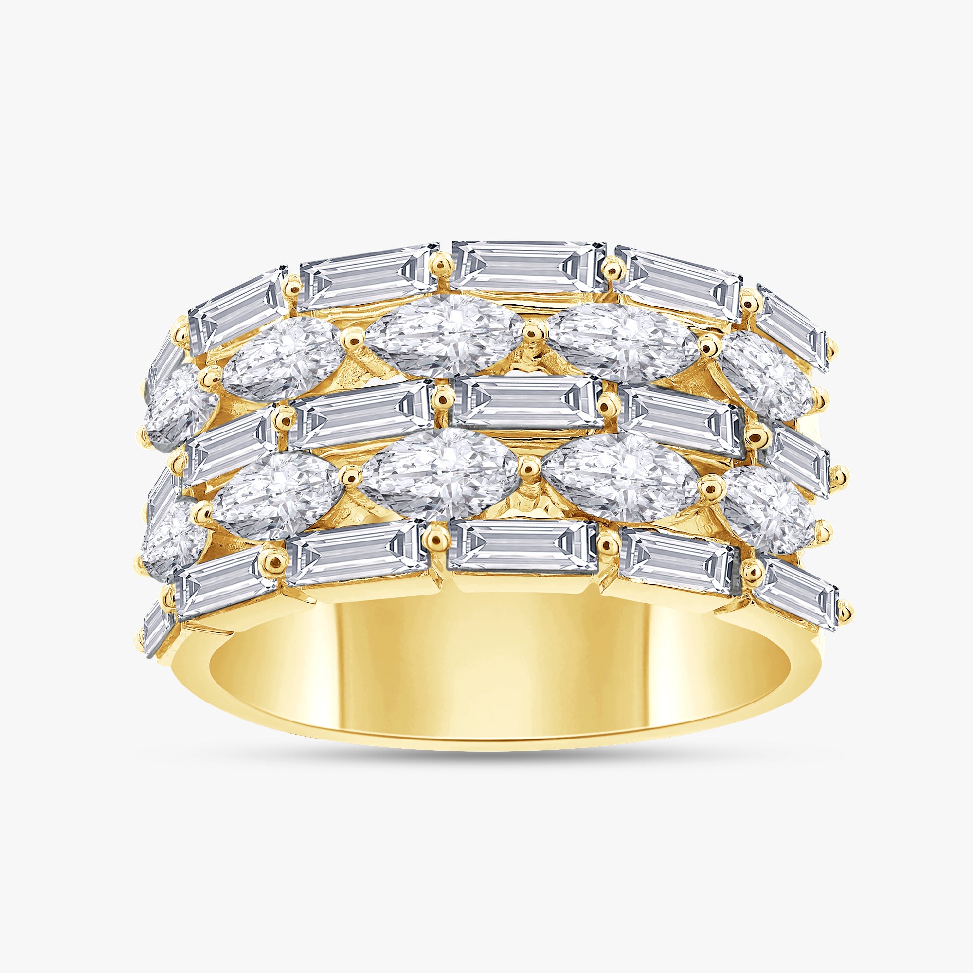 Marquise and Baguette Shape 2.31 Carat Lab Grown Diamond Engagement Ring