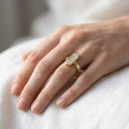 3.60 TCW Trillion and Baguette Shape Carat Lab Grown Diamond Engagement Ring