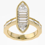 3.60 TCW Trillion and Baguette Shape Carat Lab Grown Diamond Engagement Ring