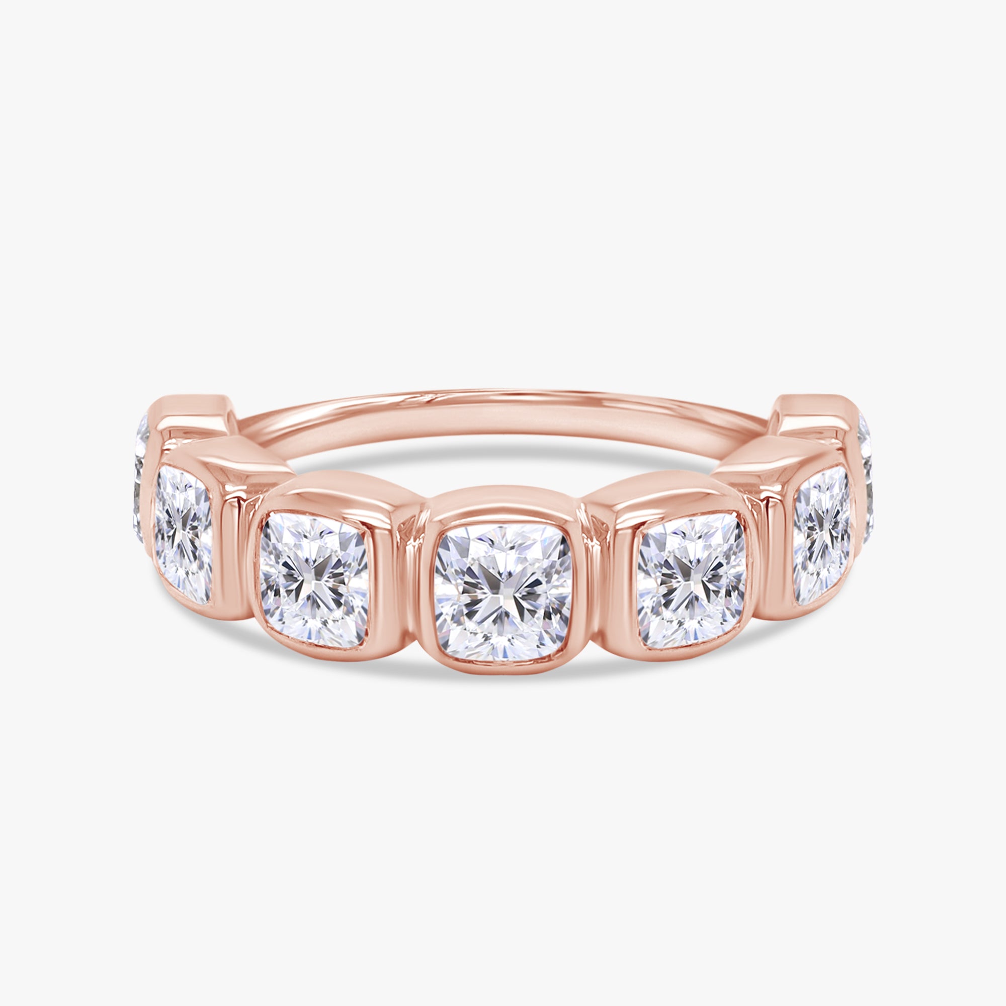 3.00 Carat Cushion Cut Lab Grown Diamond 7-Stone Engagement Ring