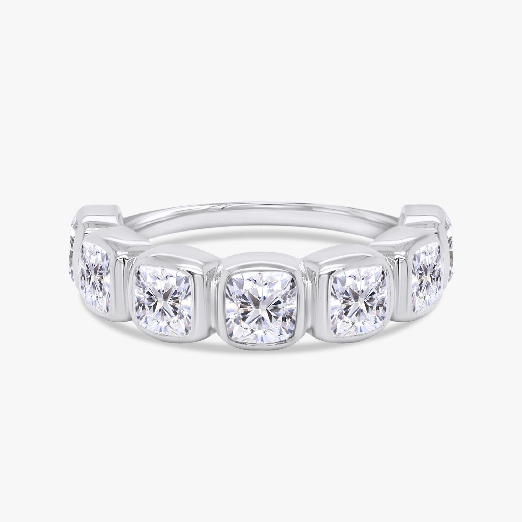 3.00 Carat Cushion Cut Lab Grown Diamond 7-Stone Engagement Ring