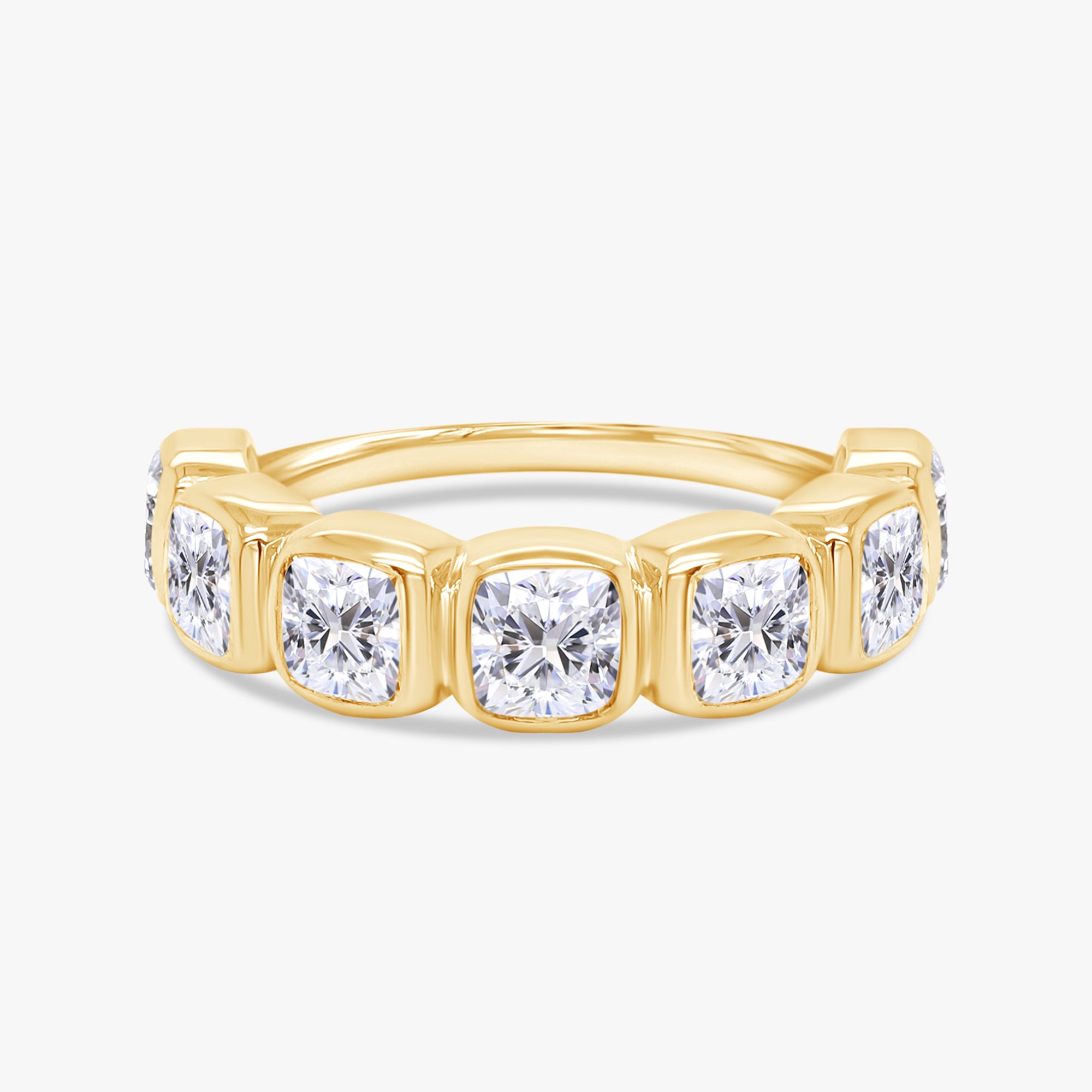 3.00 Carat Cushion Cut Lab Grown Diamond 7-Stone Engagement Ring