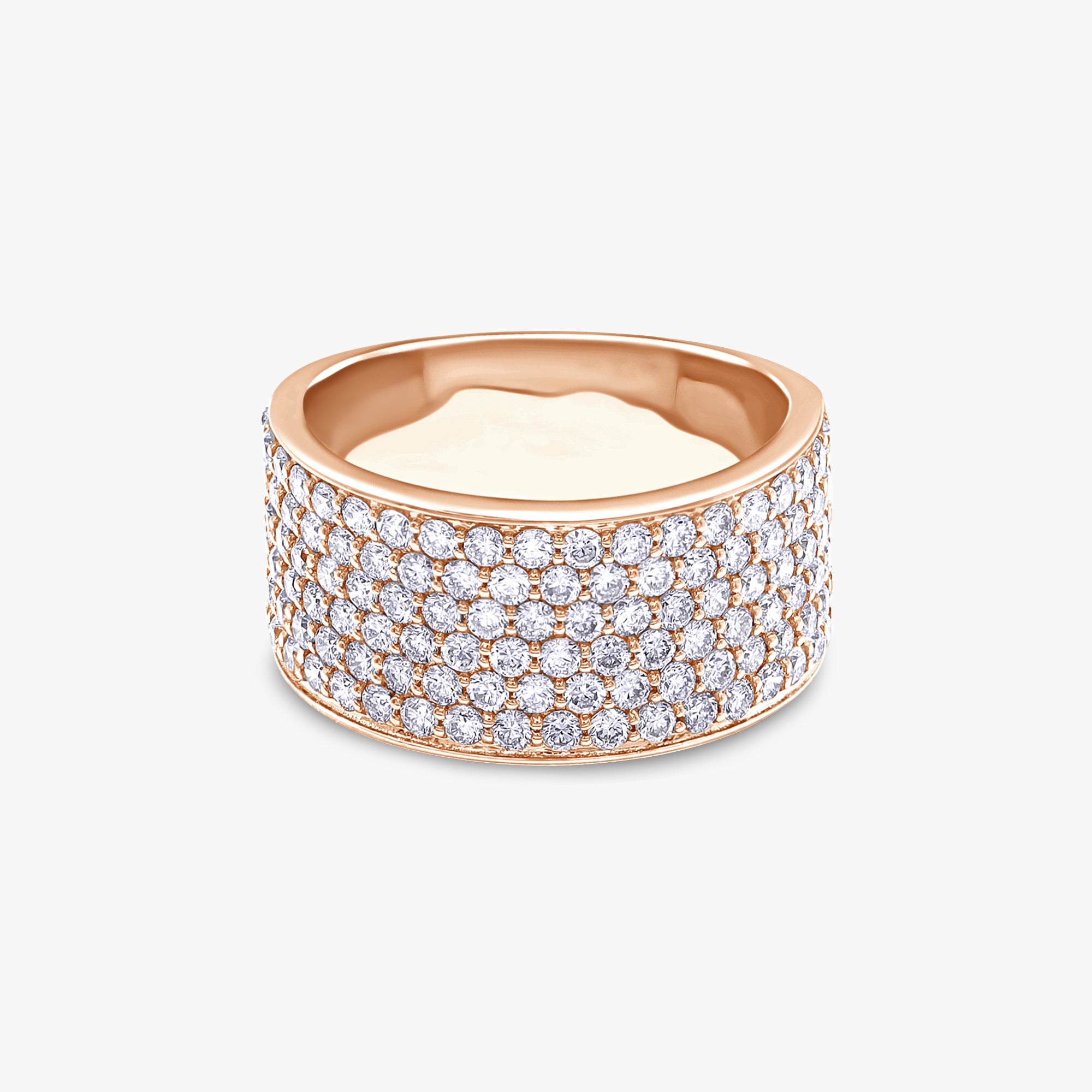 2.00 Carat Round Cut Lab Grown Diamond 6 Row Diamond Ring