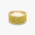 2.00 Carat Round Cut Yellow Lab Grown Diamond 6 Row Diamond Ring