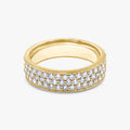 0.95 Carat Round Cut Lab Grown Diamond Three Row Band Ring