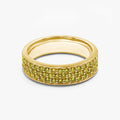 1.00 Carat Round Cut Yellow Lab Grown Diamond Three Row Band Ring