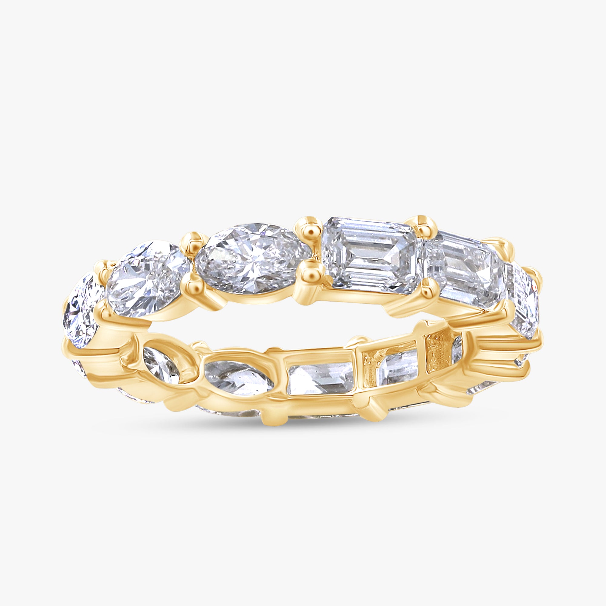 2.95 CTW Emerald and Oval Cut Lab Grown Diamond Eternity Band Ring