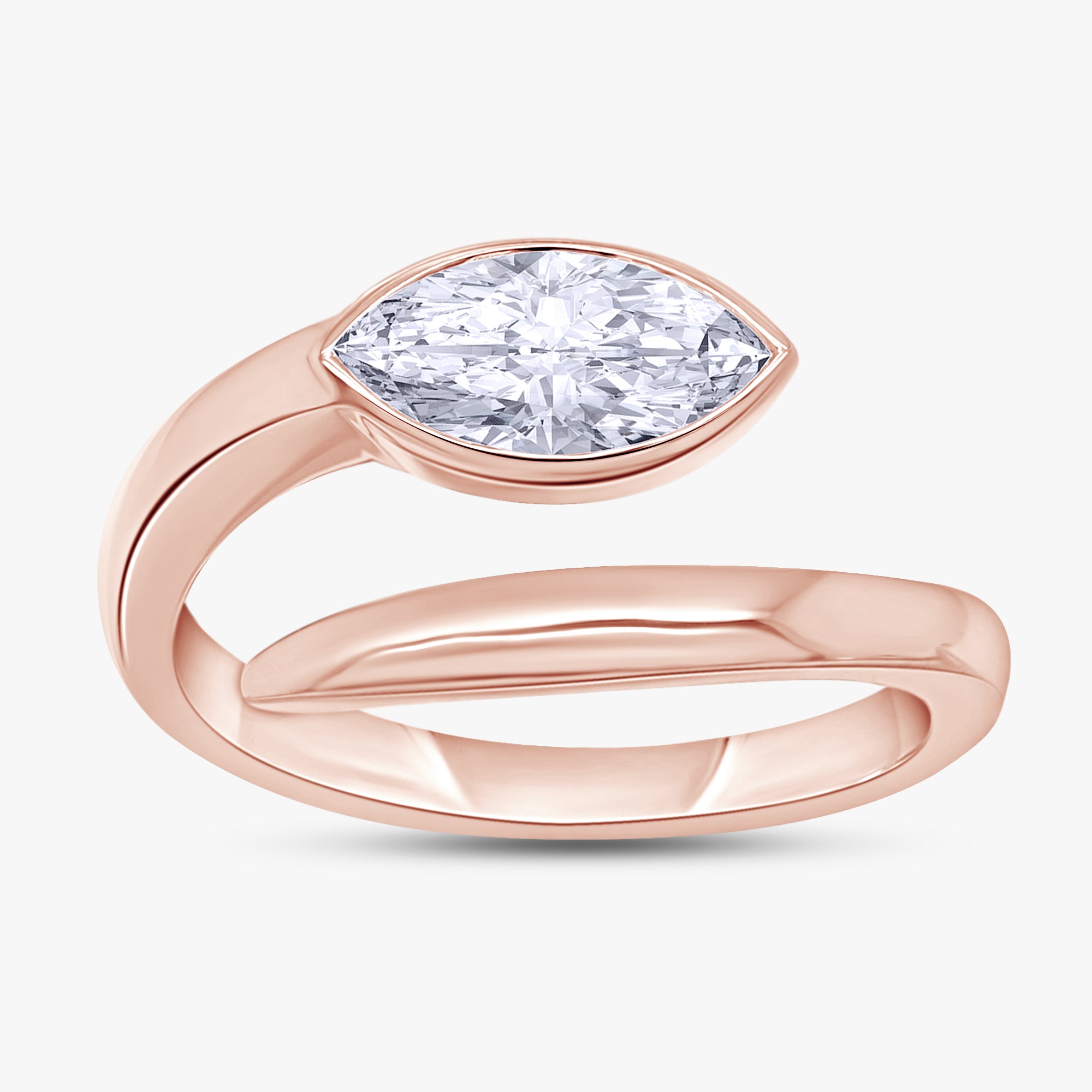 0.85 Carat Marquise Shape Lab Grown Diamond Solitaire Engagement Ring