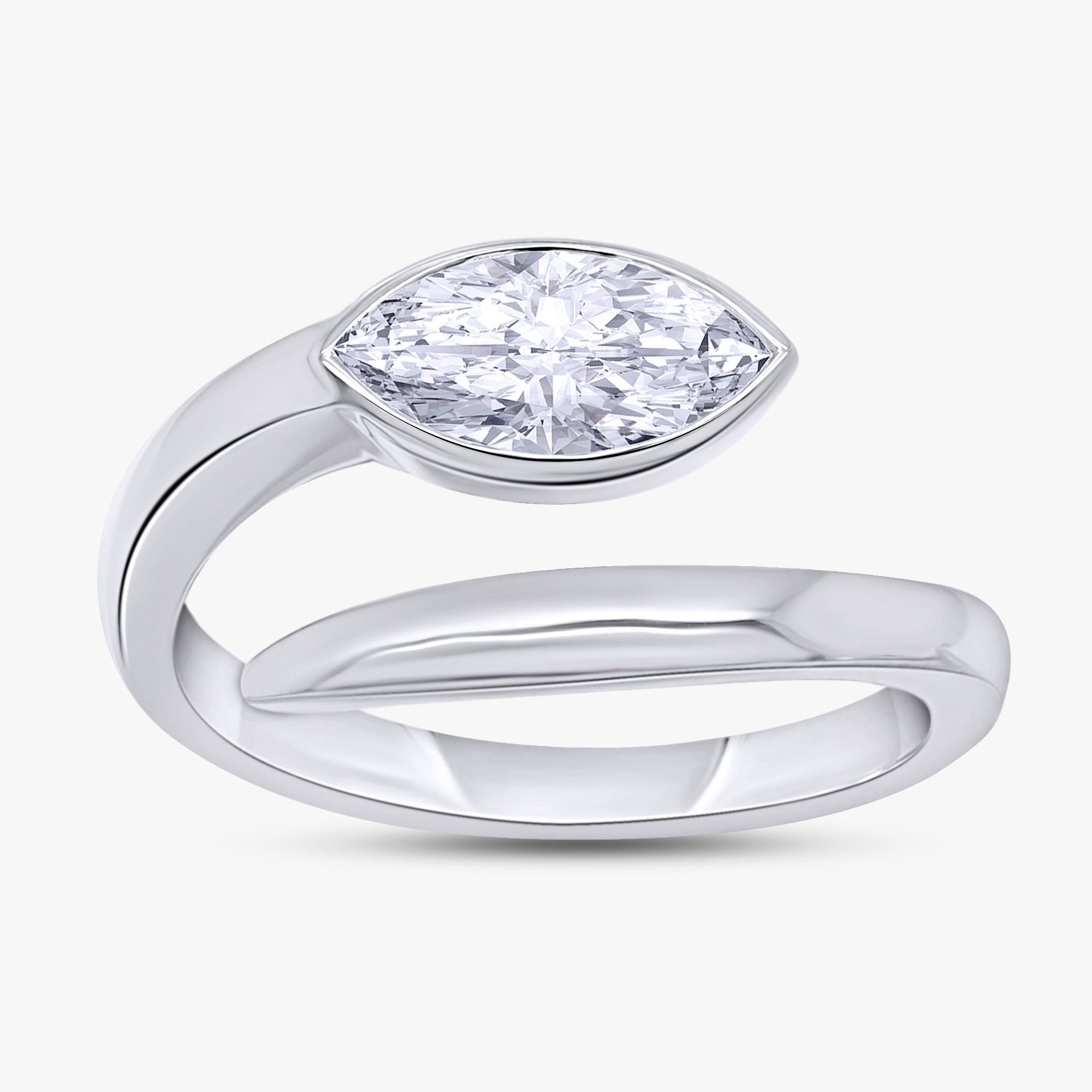 0.85 Carat Marquise Shape Lab Grown Diamond Solitaire Engagement Ring