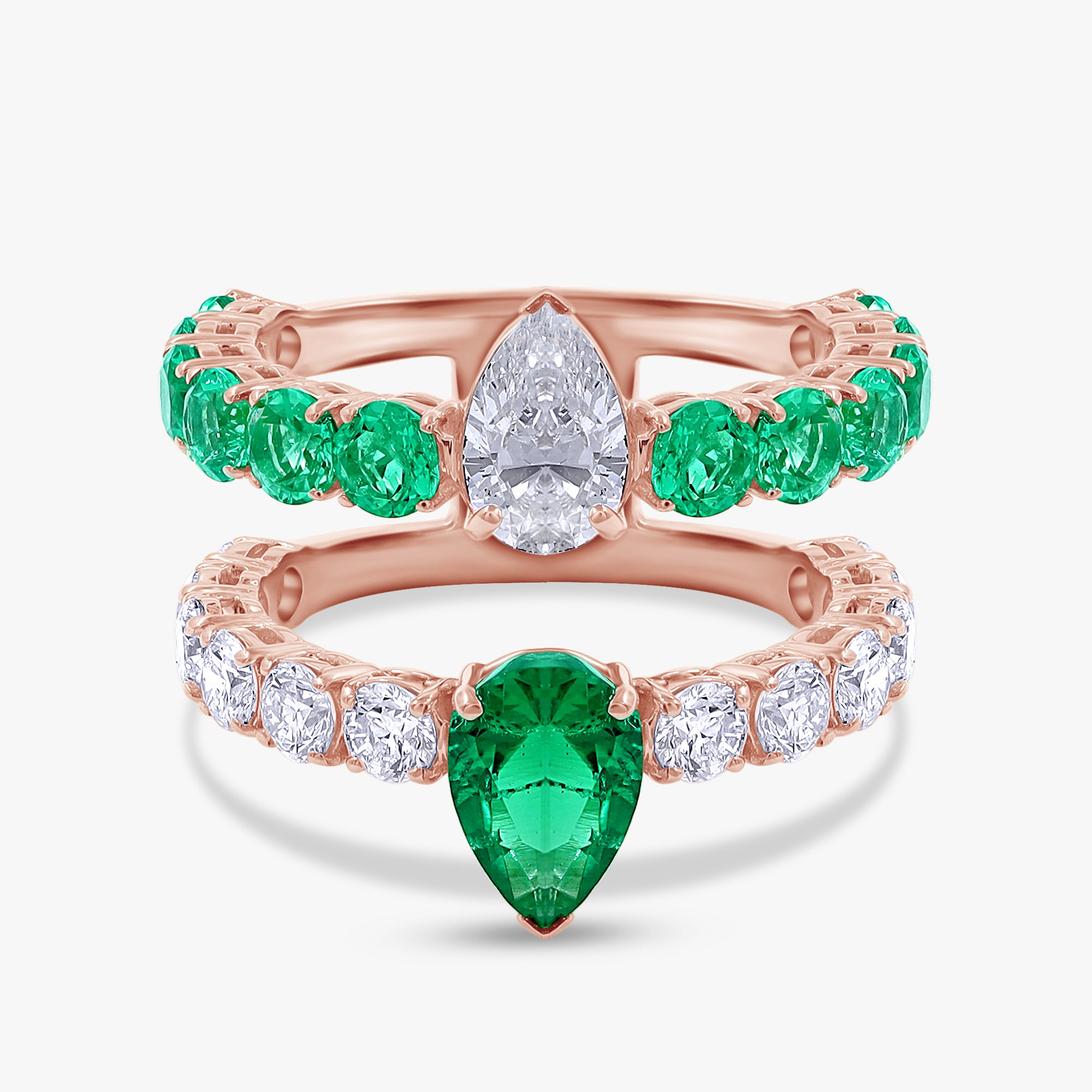 3.85 Carat Lab Grown Gemstone and Lab Diamond Enhancer Guard Ring