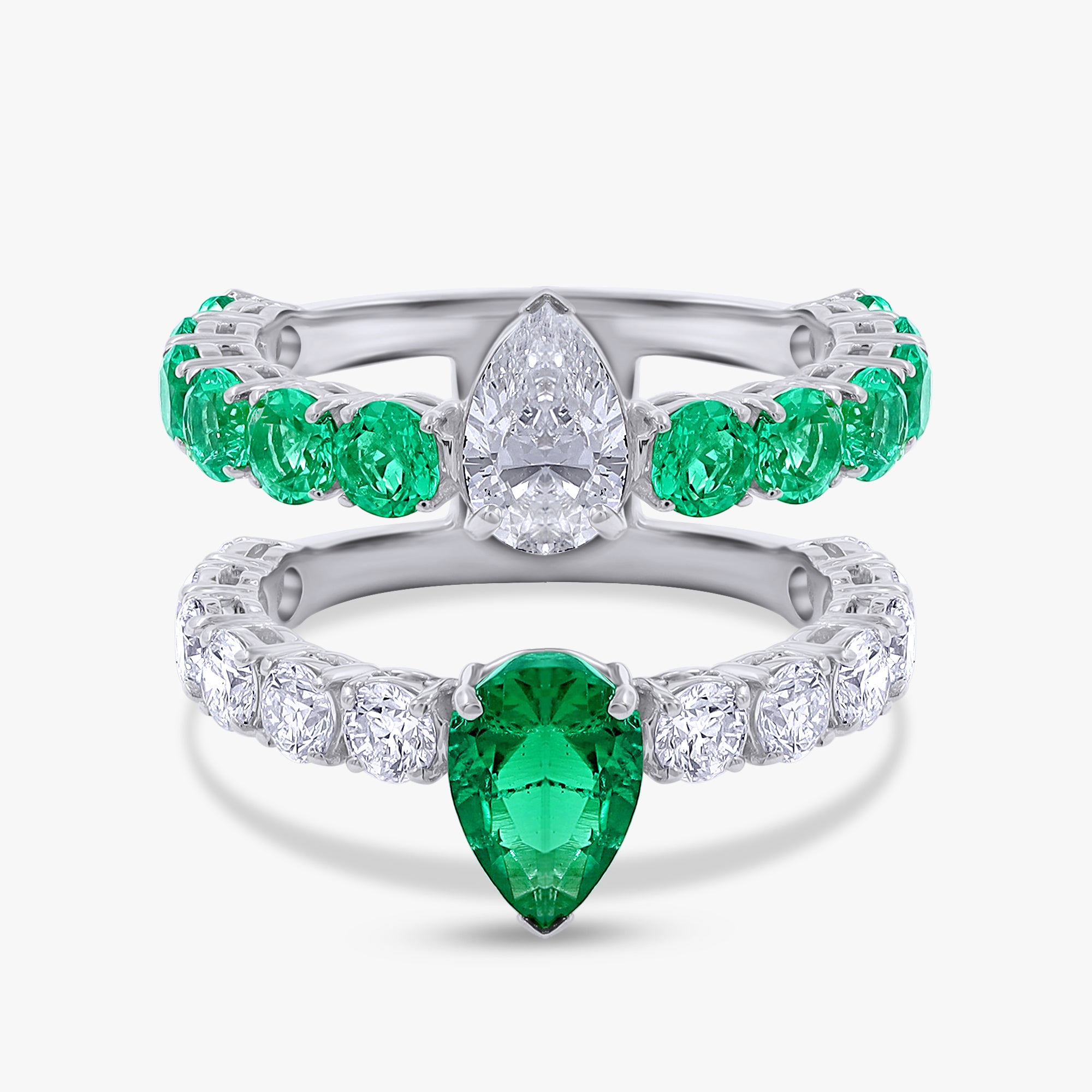 3.85 Carat Lab Grown Gemstone and Lab Diamond Enhancer Guard Ring