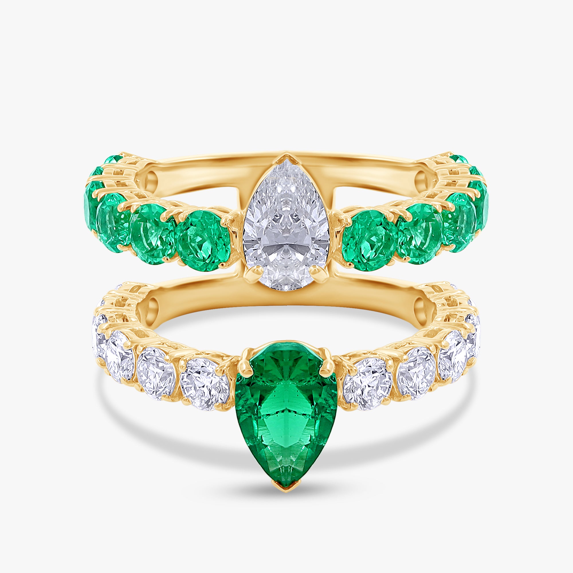 3.85 Carat Lab Grown Gemstone and Lab Diamond Enhancer Guard Ring