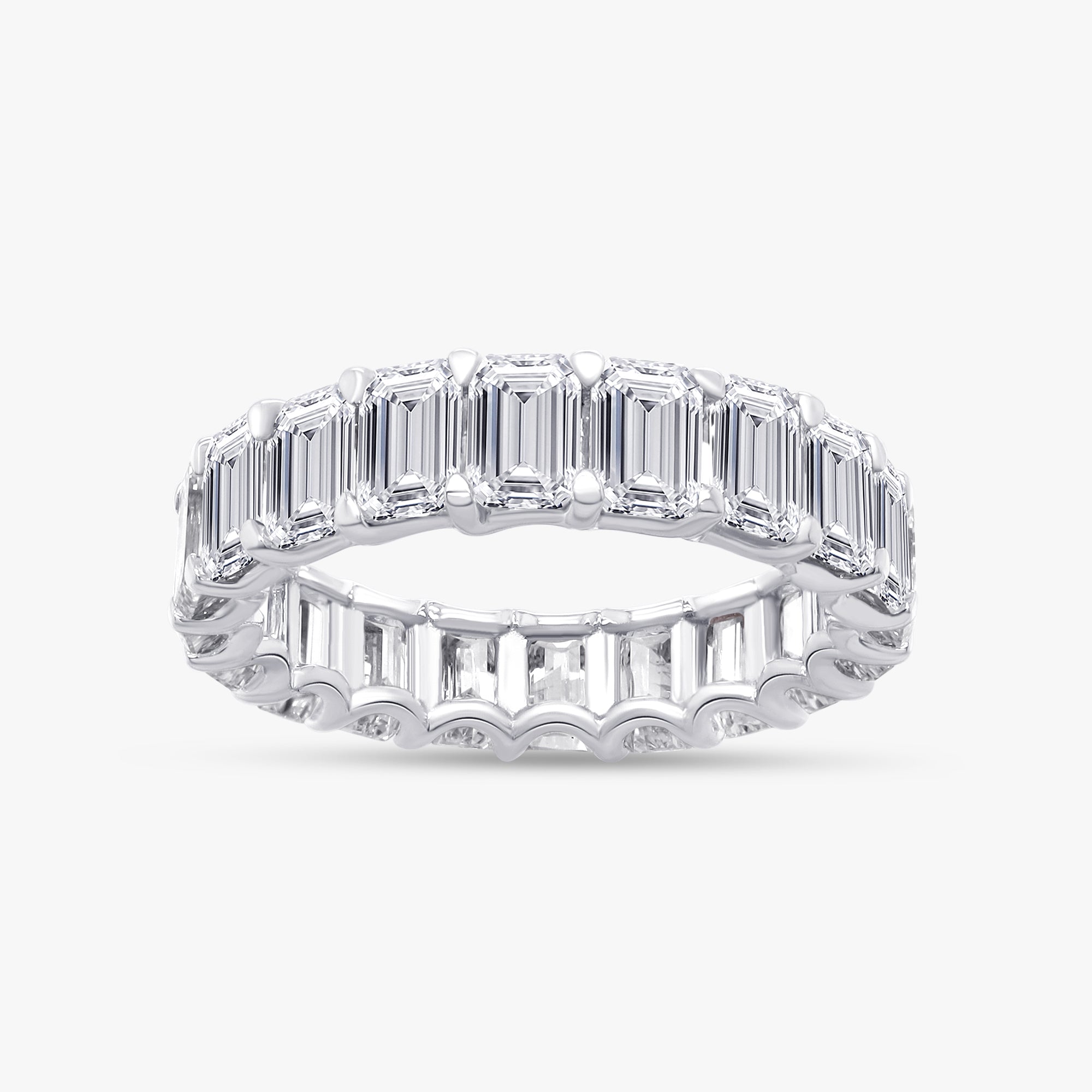 5.20 Carat Emerald Cut Lab Grown Diamond Full Eternity Band Ring