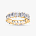 5.20 Carat Emerald Cut Lab Grown Diamond Full Eternity Band Ring