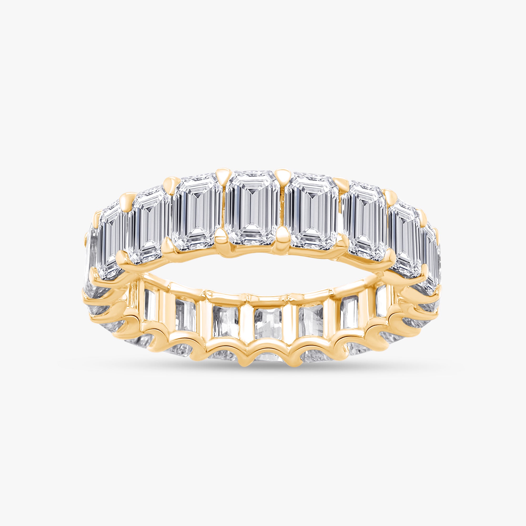 5.20 Carat Emerald Cut Lab Grown Diamond Full Eternity Band Ring