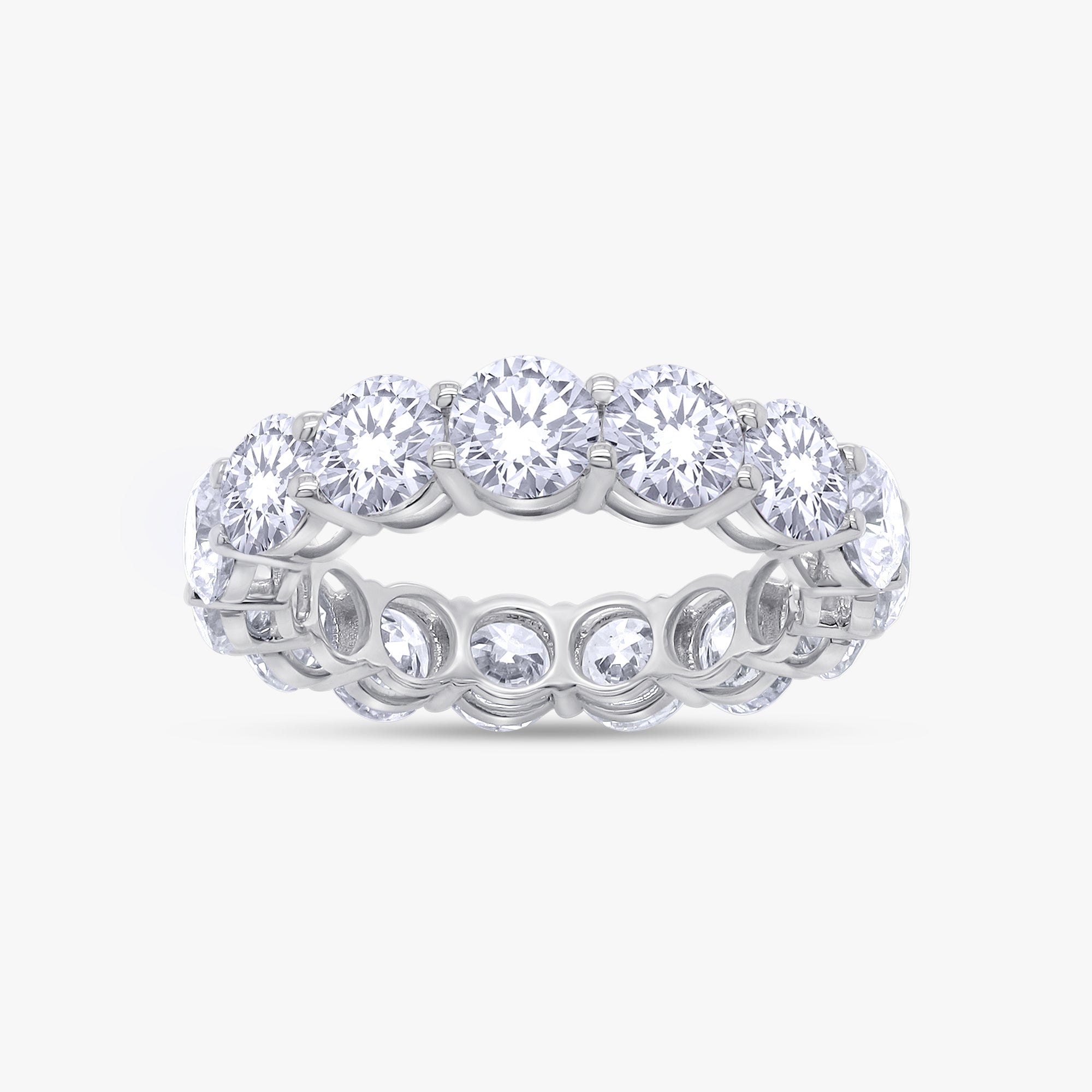 5.10 Carat Round Cut Lab Grown Diamond Full Eternity Band Ring