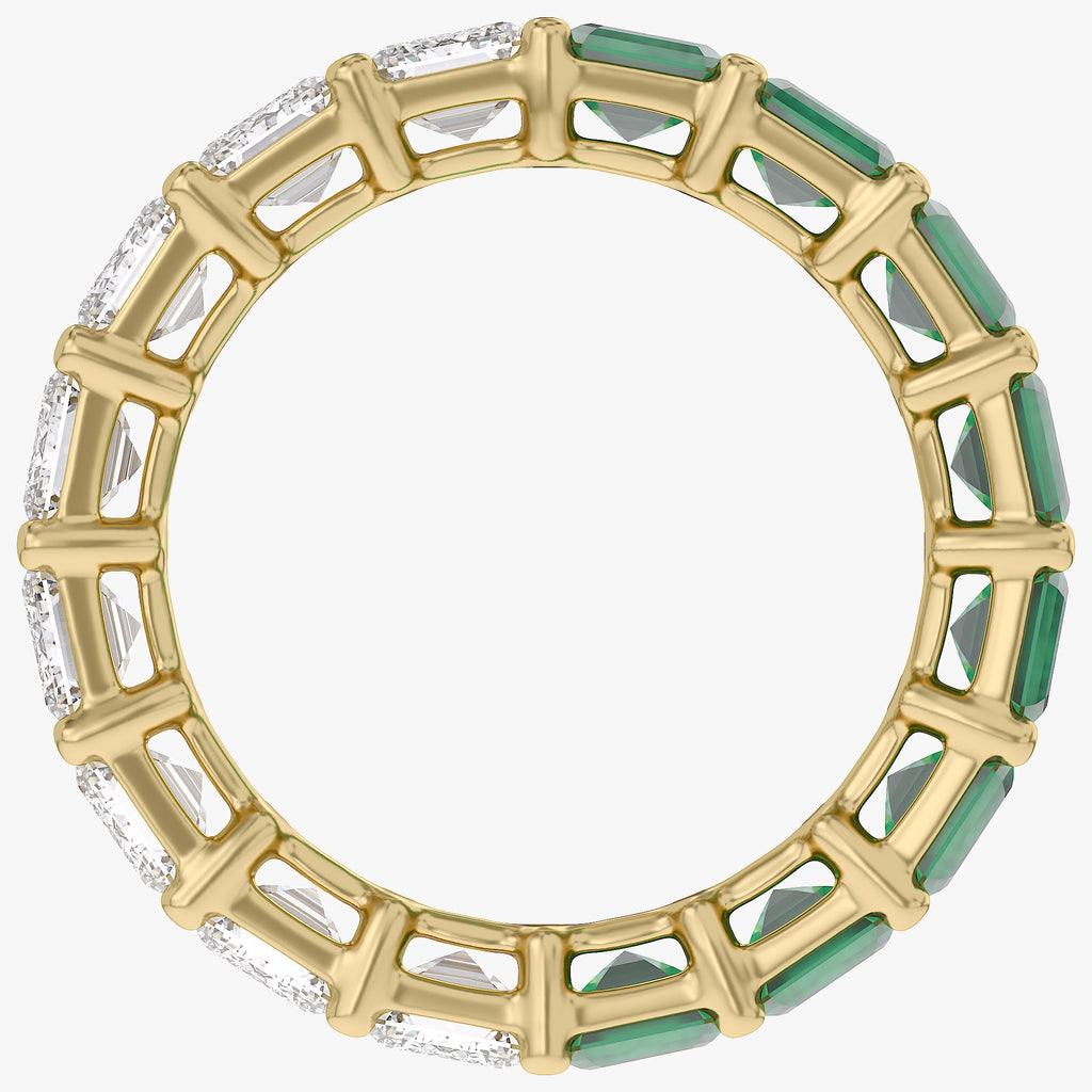 11.25 Carat Emerald Cut Lab Grown Diamond Full Eternity Wedding Band Ring