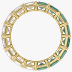11.25 Carat Emerald Cut Lab Grown Diamond Full Eternity Wedding Band Ring