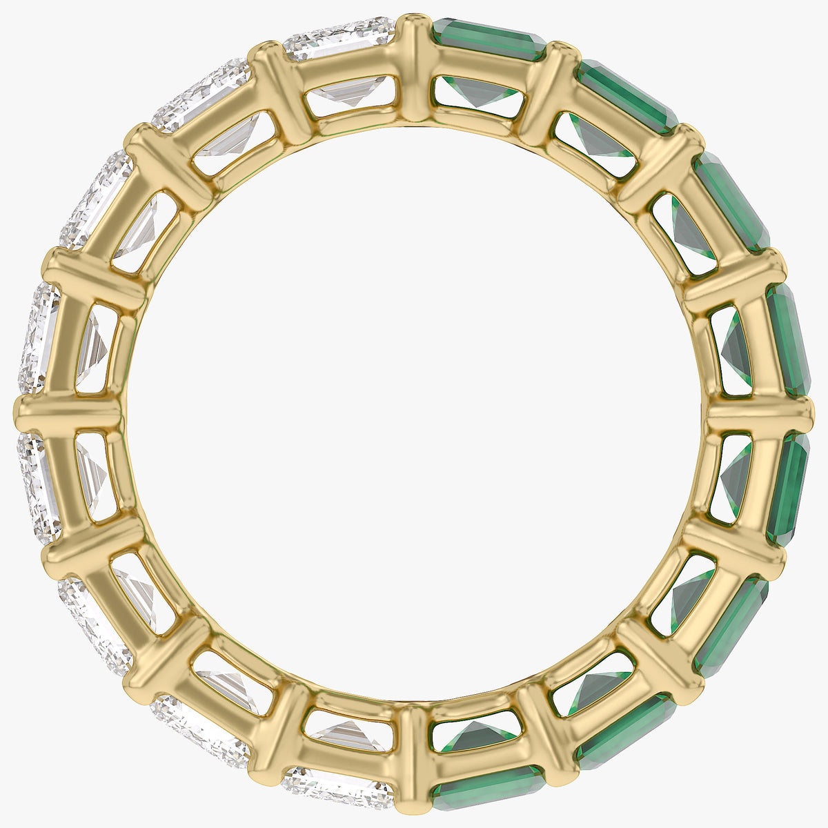 11.25 Carat Emerald Cut Lab Grown Diamond Full Eternity Wedding Band Ring