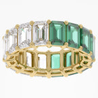 11.25 Carat Emerald Cut Lab Grown Diamond Full Eternity Wedding Band Ring