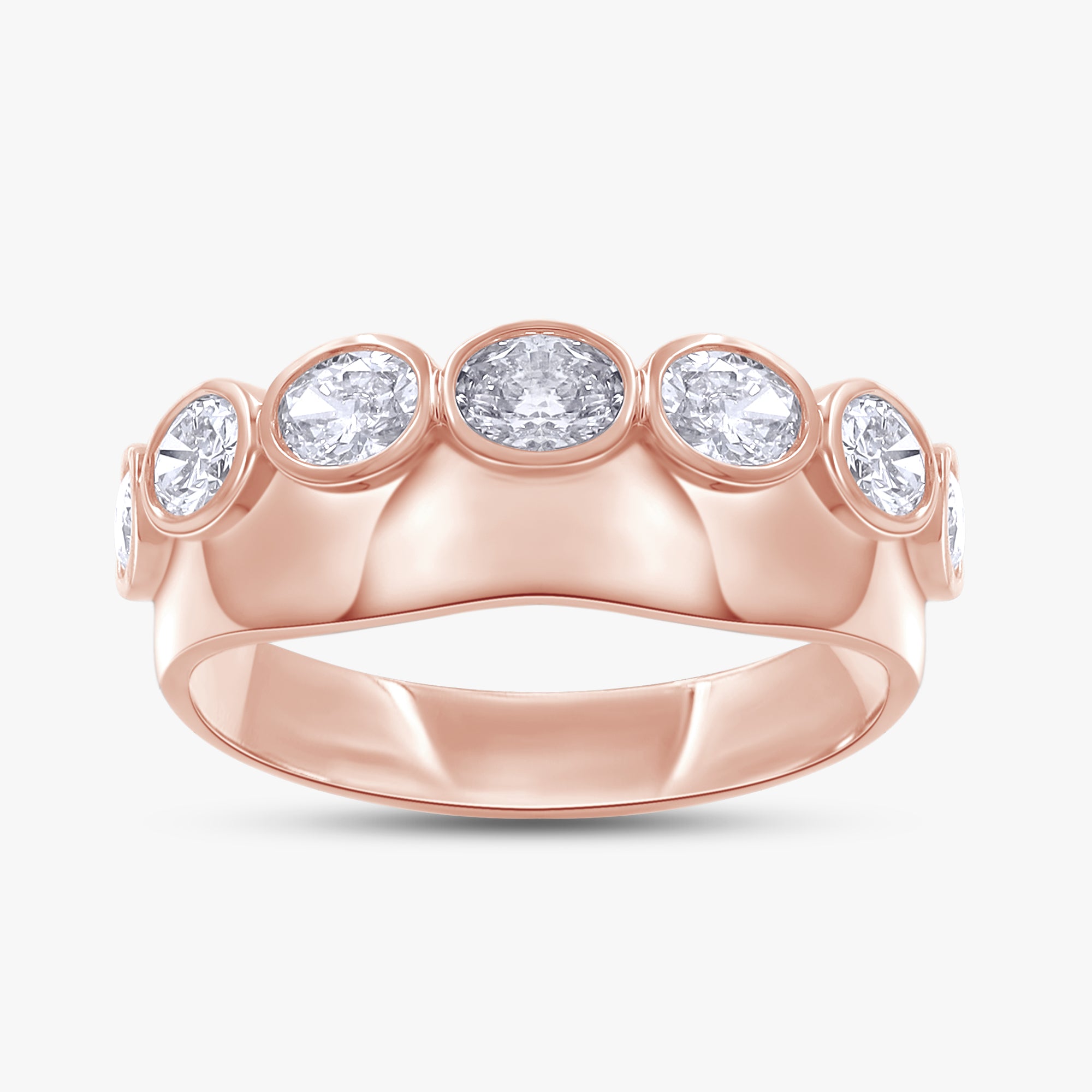 1.05 Carat Oval Cut Lab Grown Diamond 7-Stone Engagement Ring