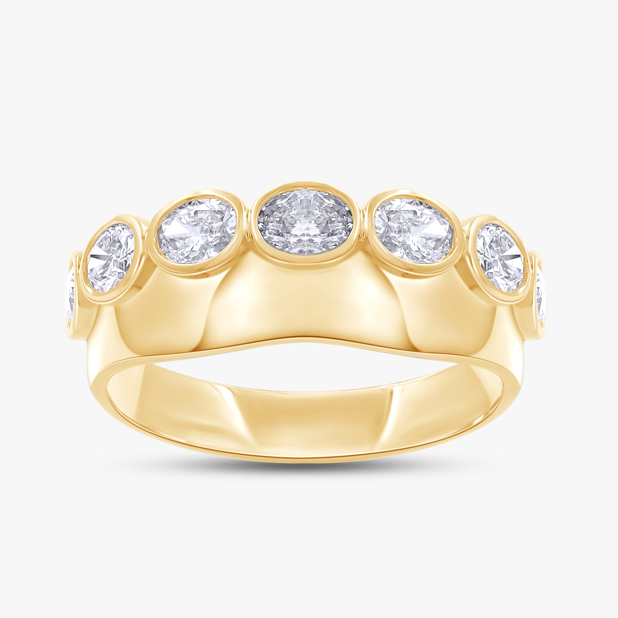 1.05 Carat Oval Cut Lab Grown Diamond 7-Stone Engagement Ring