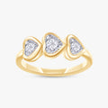 1.00 Carat Heart Shape Lab Grown Diamond 3-Stone Engagement Ring
