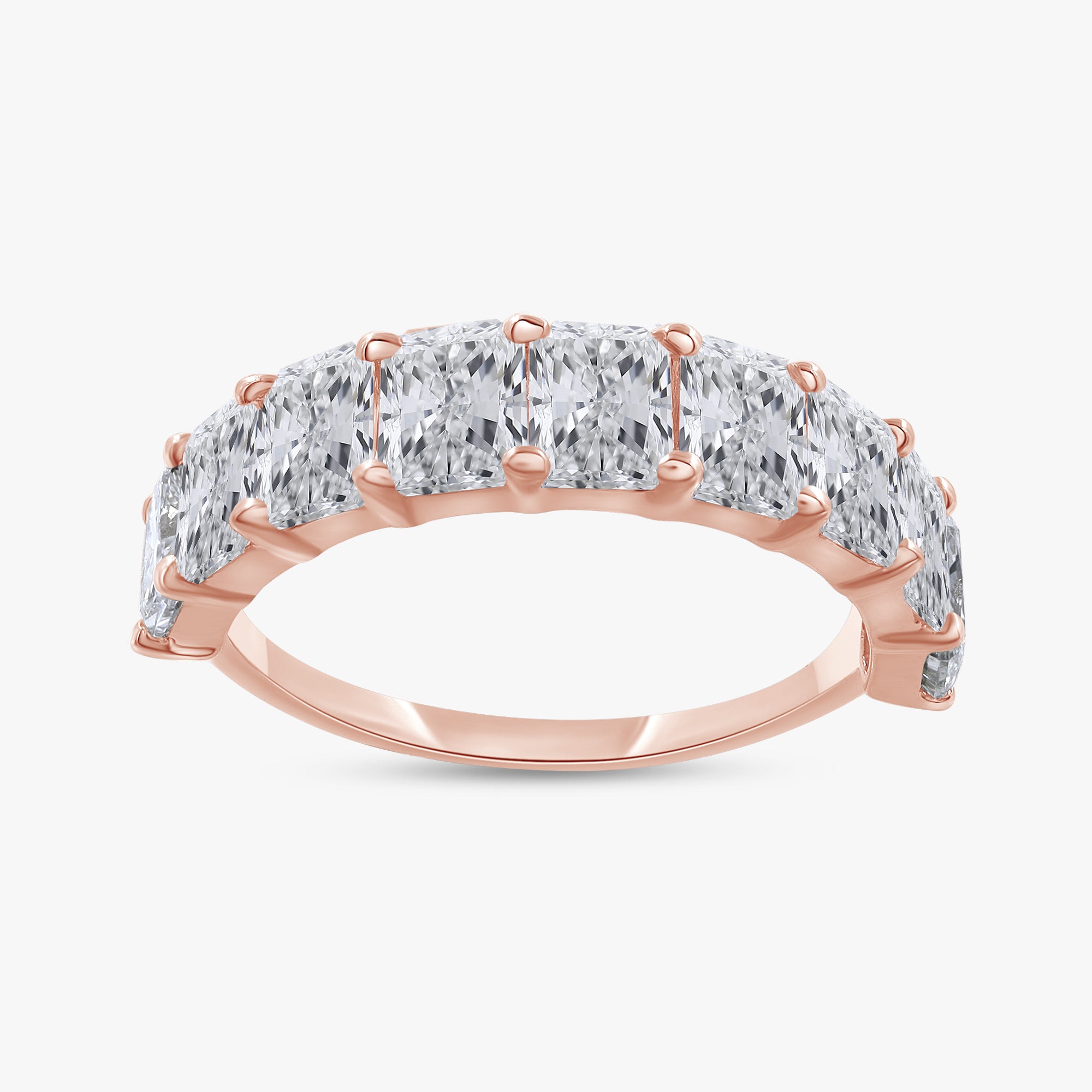 2.75 Carat Radiant Cut Lab Grown Diamond 9-Stone Engagement Ring