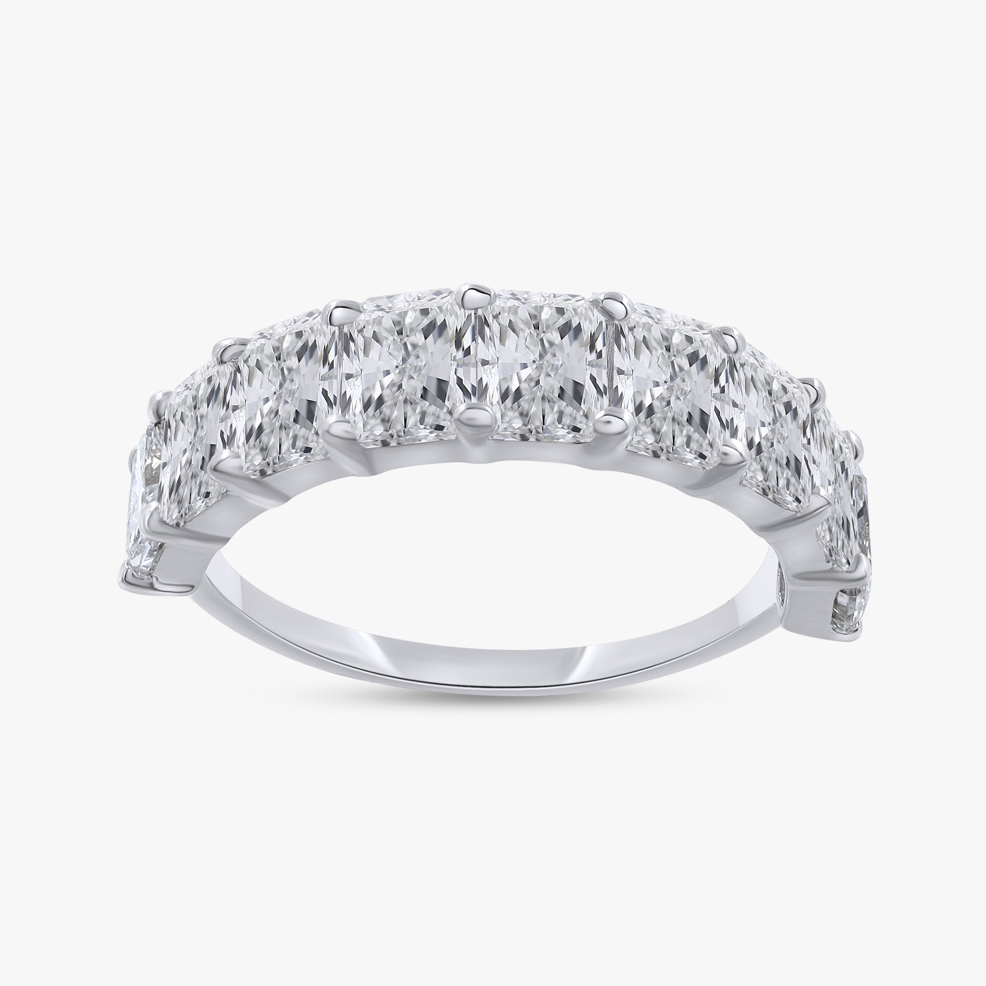 2.75 Carat Radiant Cut Lab Grown Diamond 9-Stone Engagement Ring