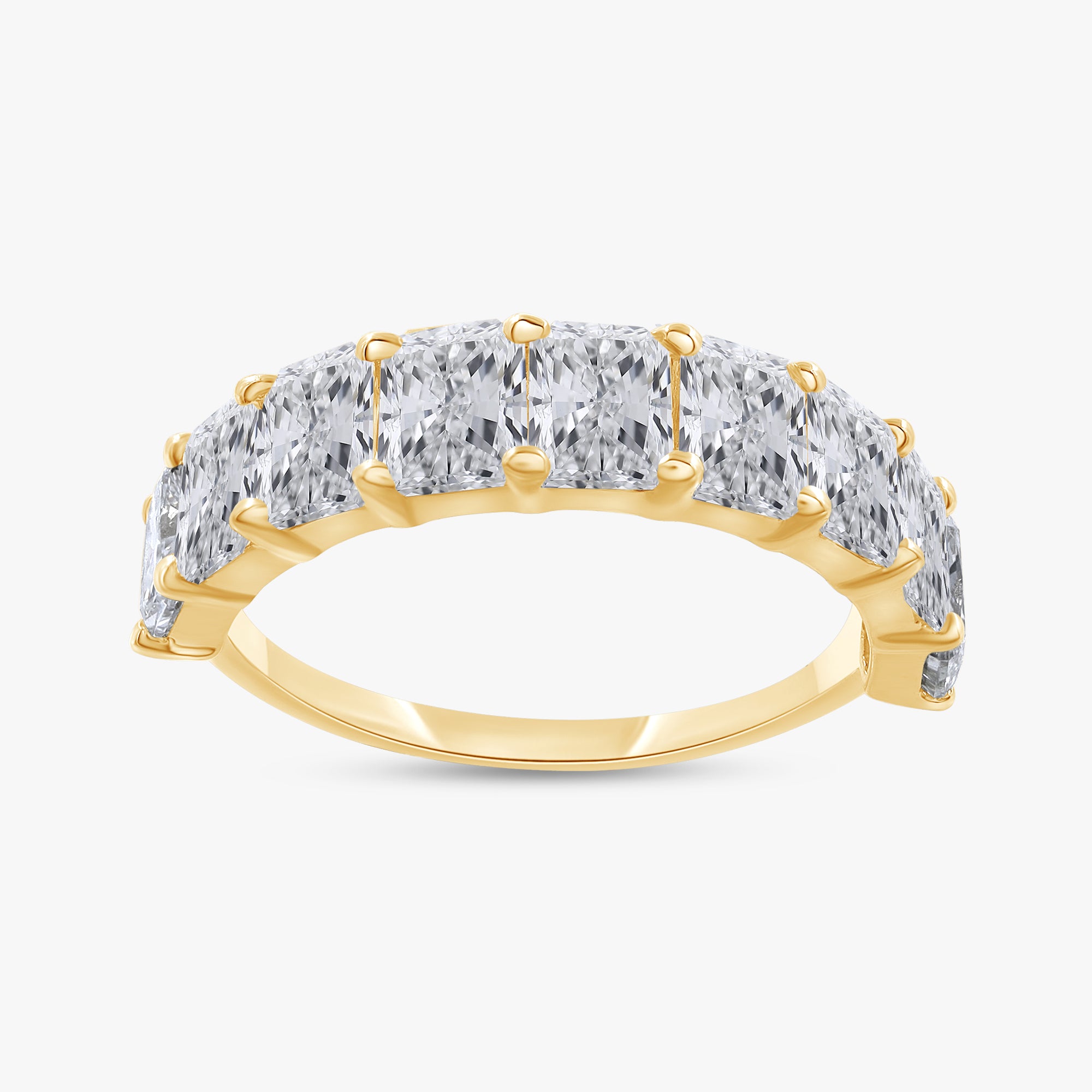2.75 Carat Radiant Cut Lab Grown Diamond 9-Stone Engagement Ring