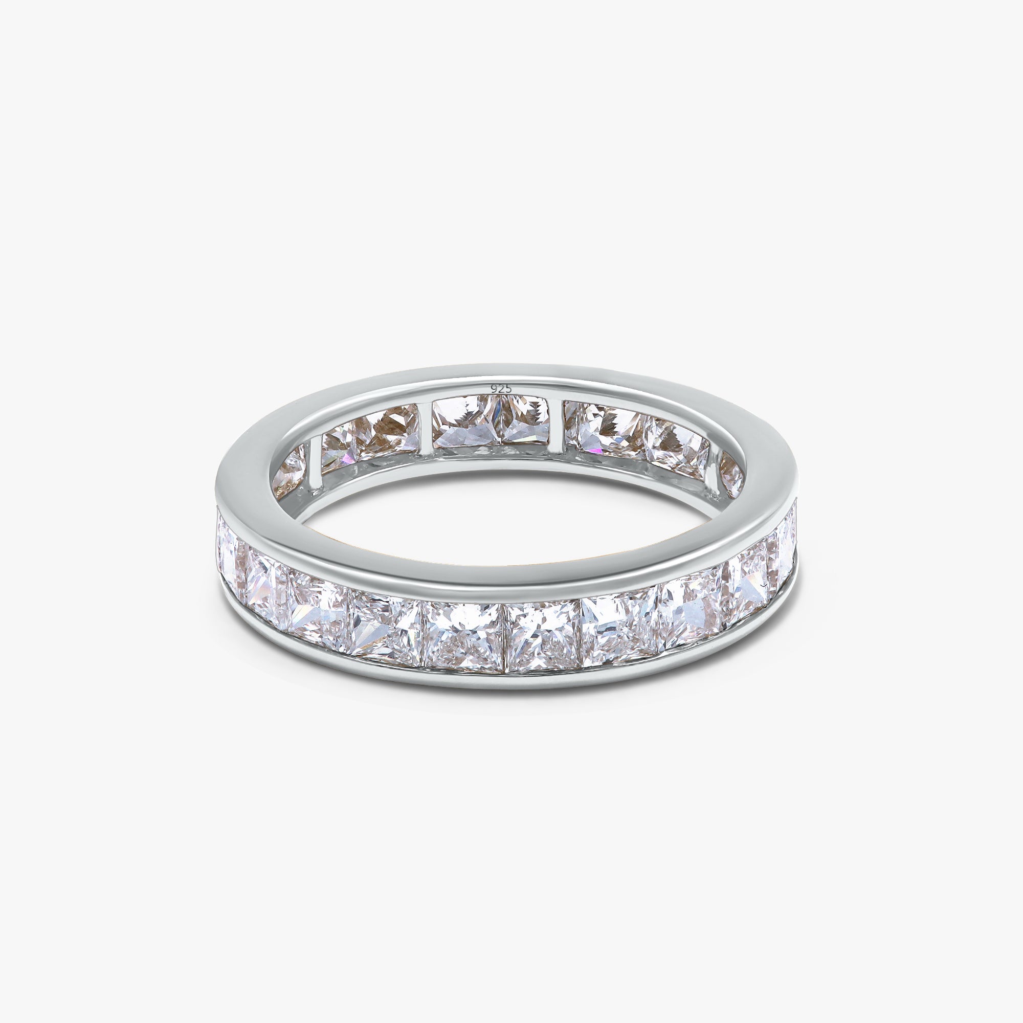 3.25 Carat Princess Cut Lab Grown Diamond Full Eternity Ring