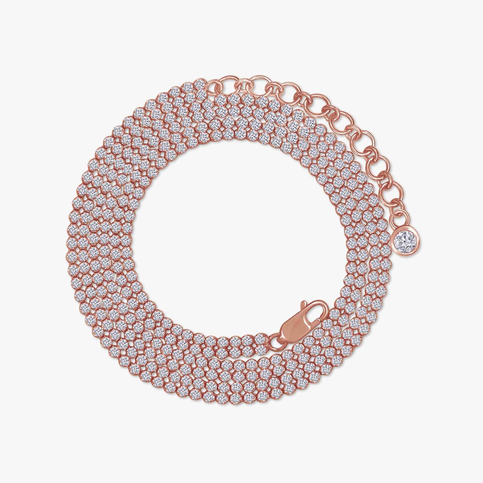 4.75 Carat Round Cut Lab Grown Diamond 2-Row tennis Necklace