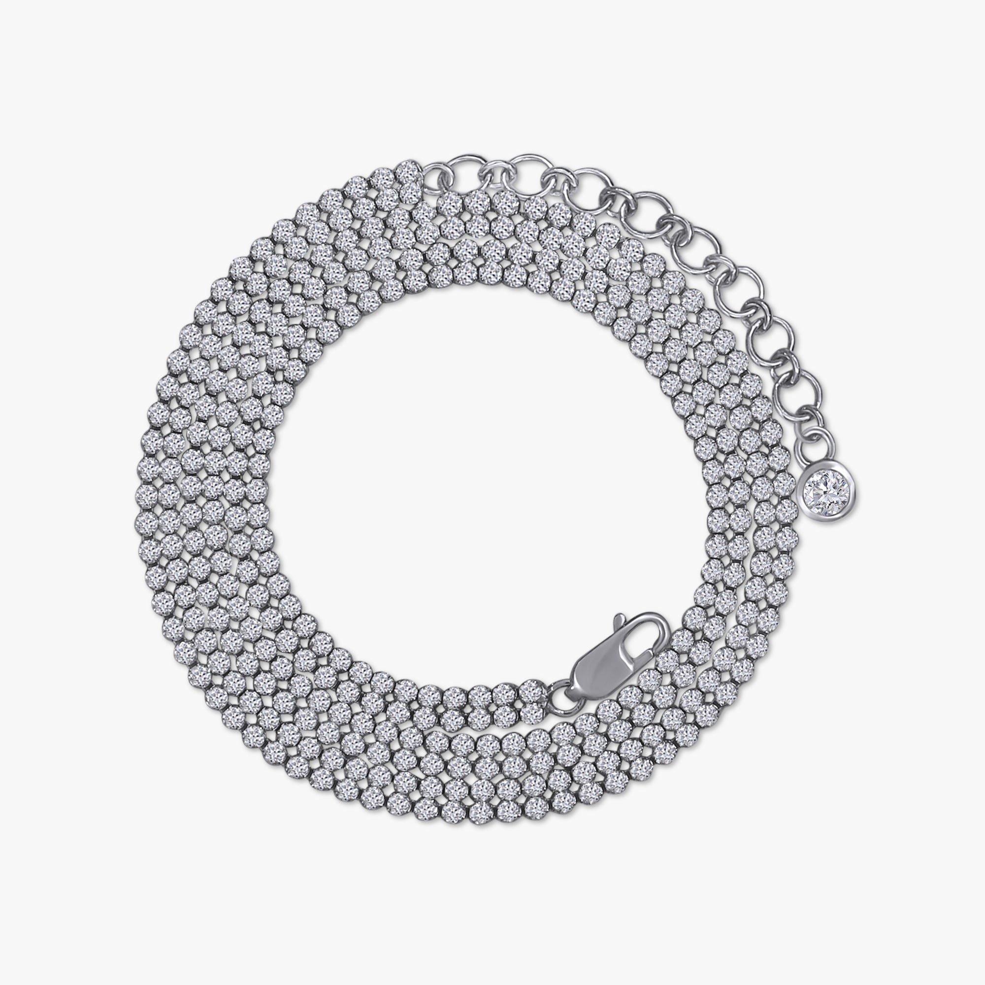 4.75 Carat Round Cut Lab Grown Diamond 2-Row tennis Necklace