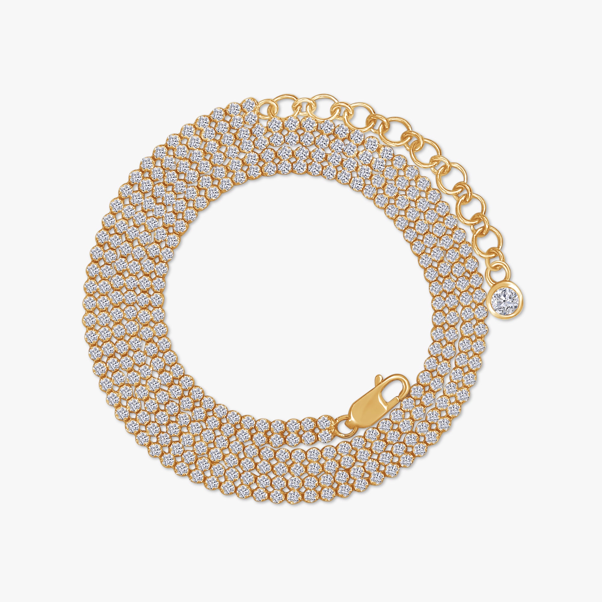 4.75 Carat Round Cut Lab Grown Diamond 2-Row tennis Necklace