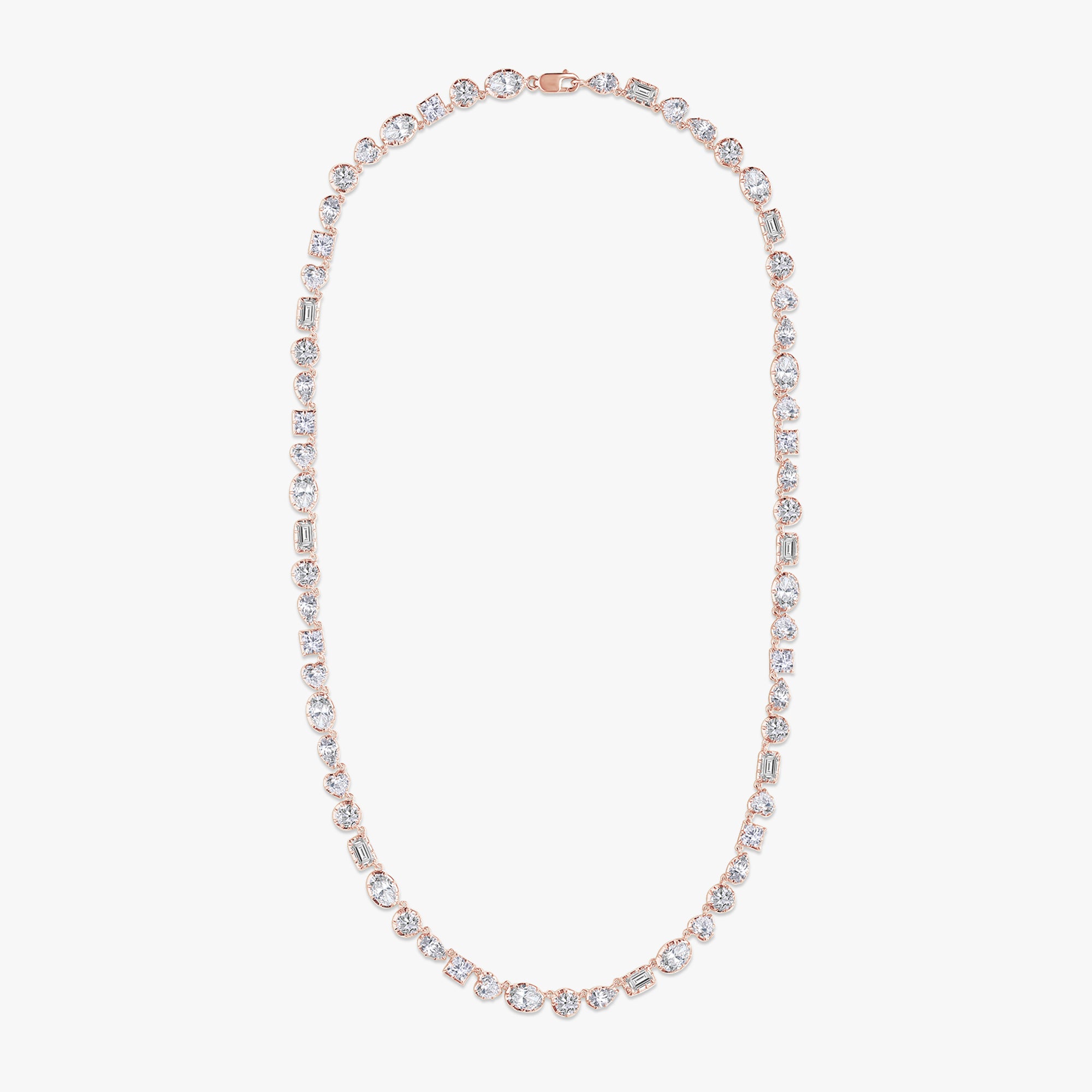 16.30 Carat Multishape Lab Grown Diamond Tennis Necklace