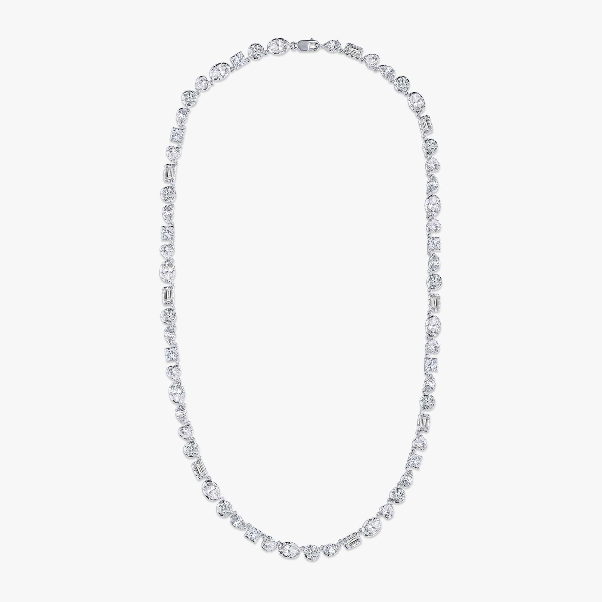 16.30 Carat Multishape Lab Grown Diamond Tennis Necklace