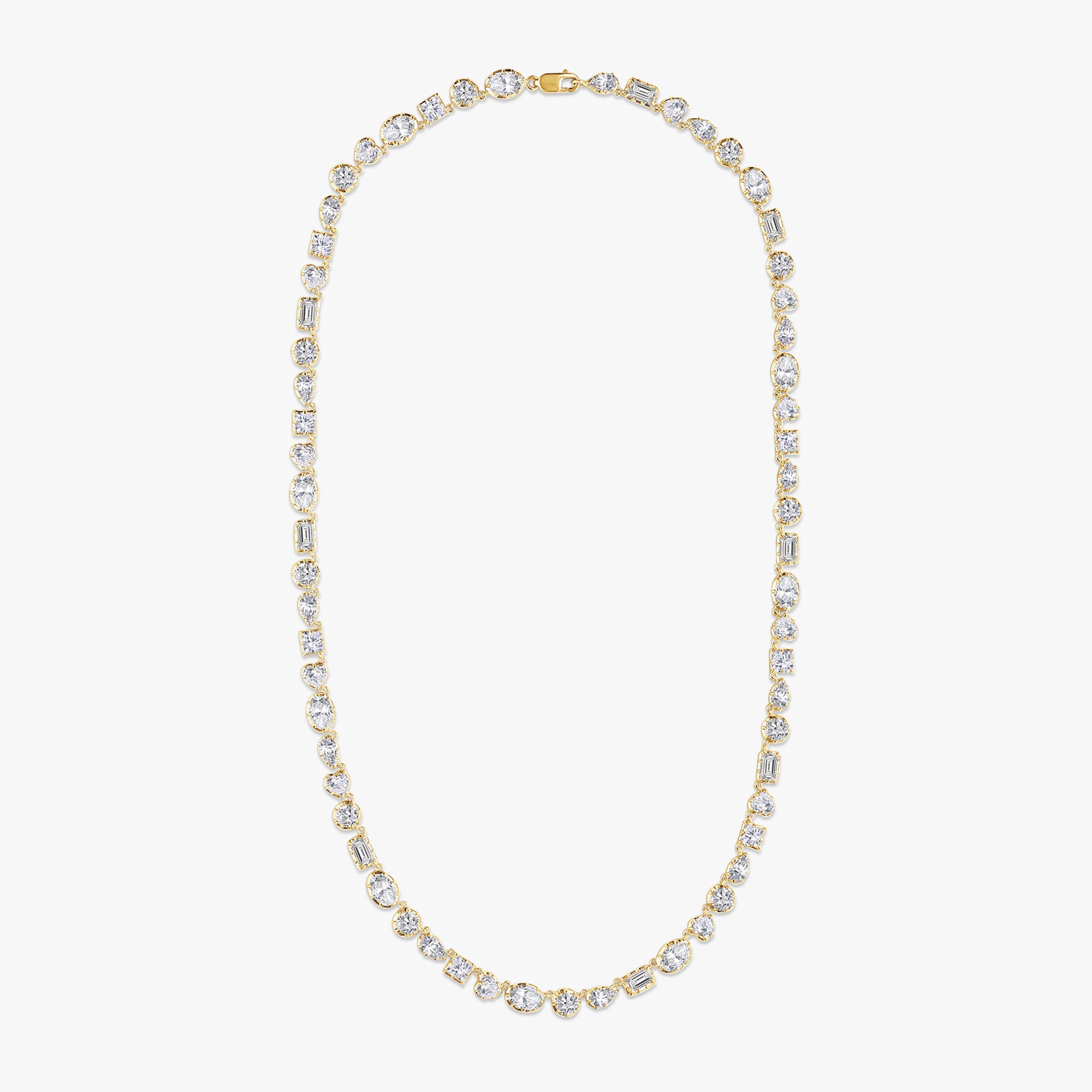 16.30 Carat Multishape Lab Grown Diamond Tennis Necklace