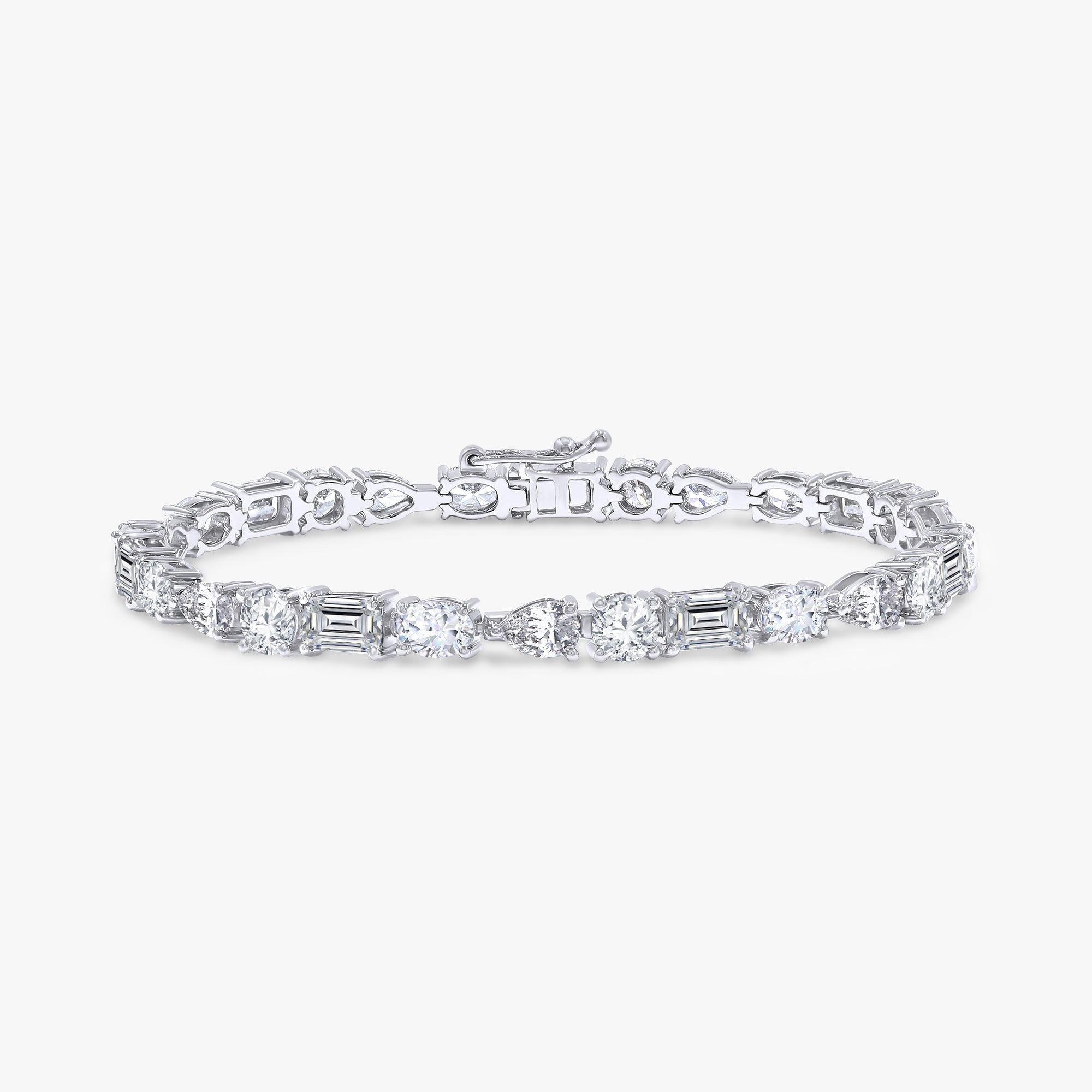 Multi Shape 12.45 Carat Lab Grown Diamond Tennis Bracelet