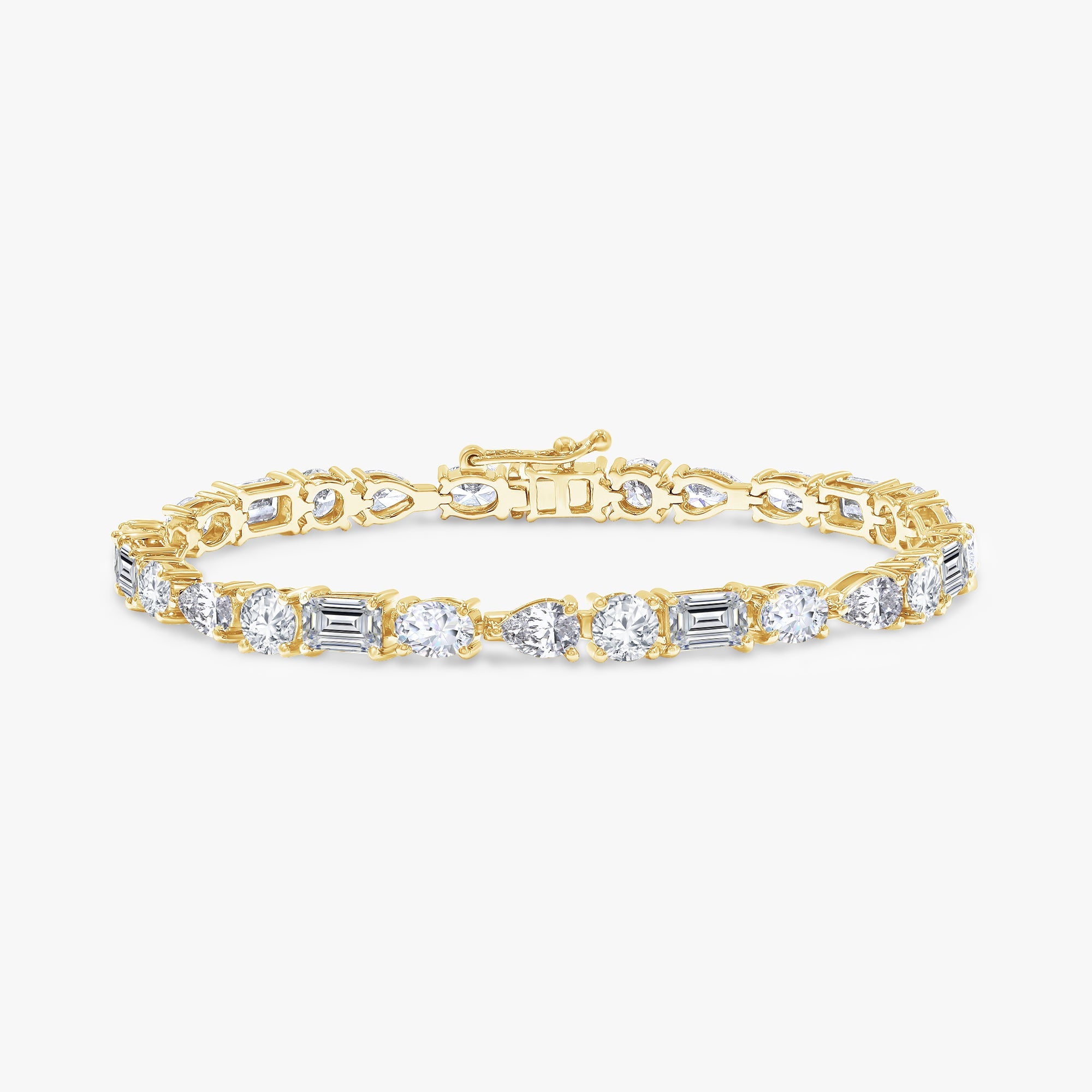 Multi Shape 12.45 Carat Lab Grown Diamond Tennis Bracelet