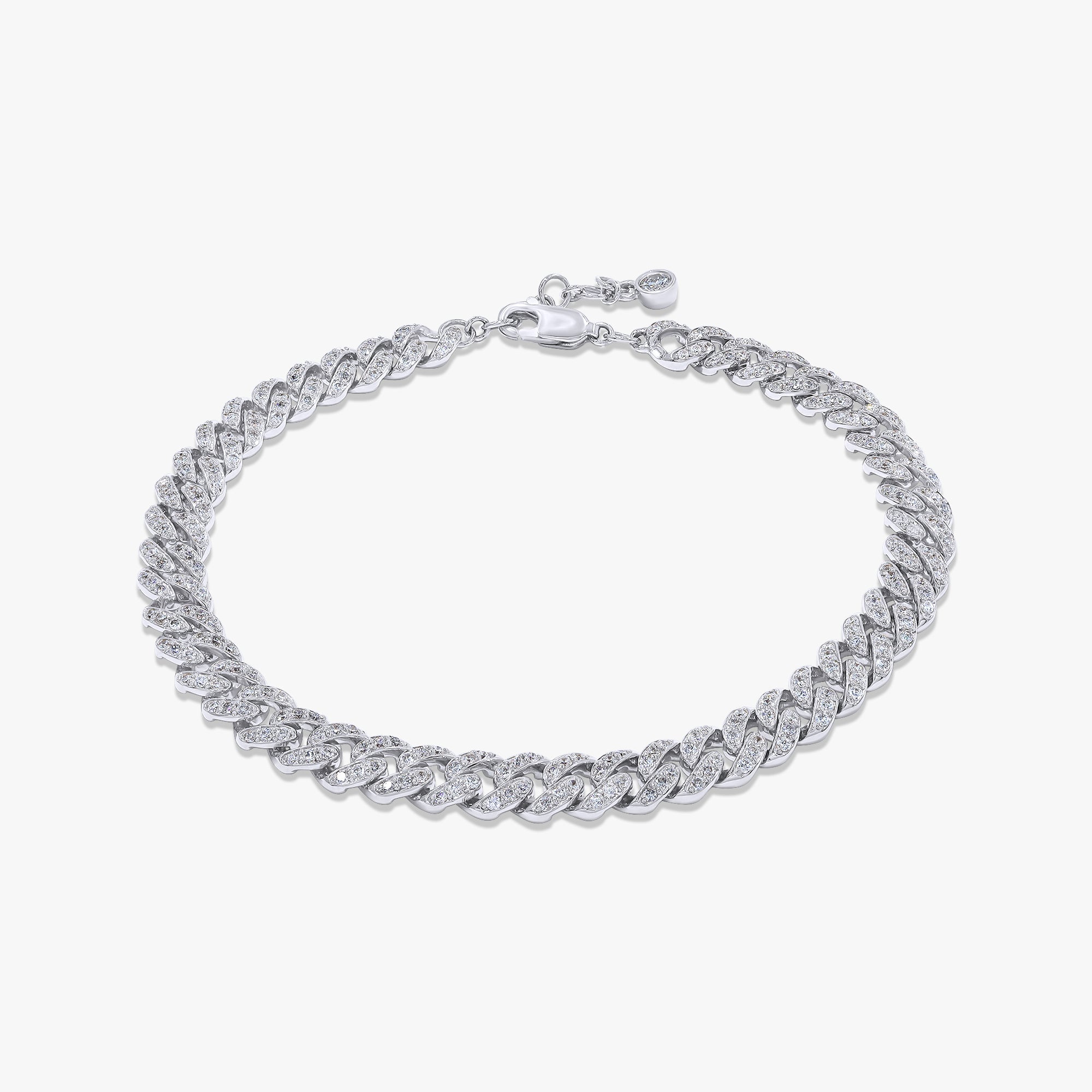 Round Shape 1.90 carat Lab Grown Diamond Cuban Bracelet