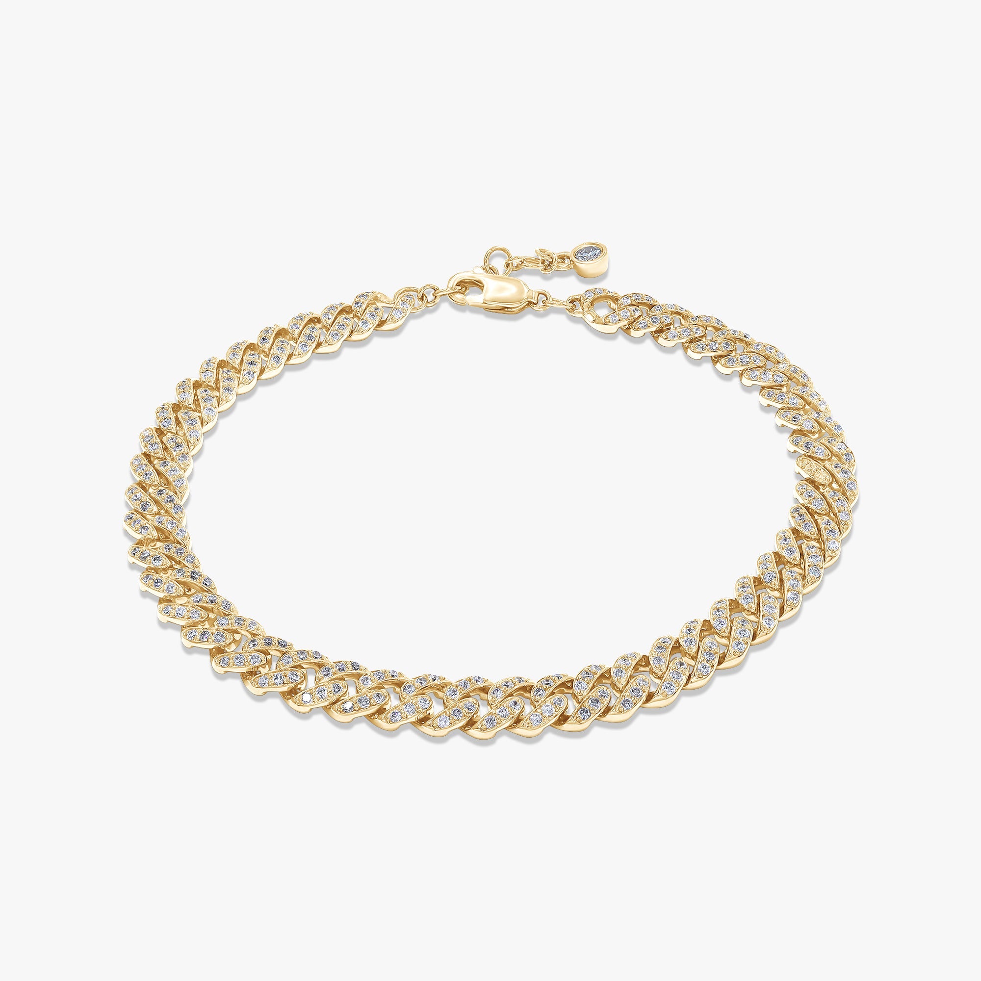 Round Shape 1.90 carat Lab Grown Diamond Cuban Bracelet