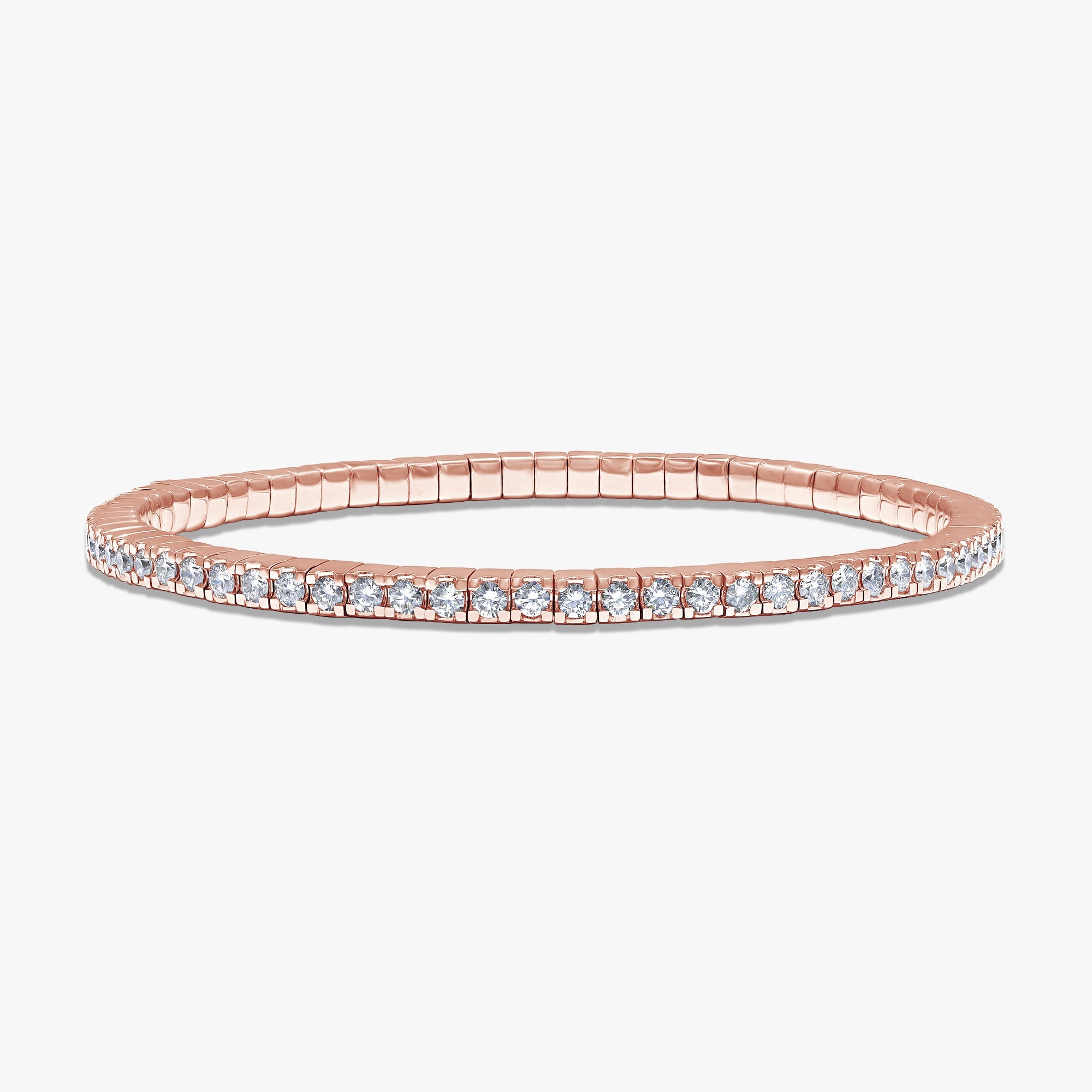 Round Shape 3.30 Carat lab Grown Diamond Stretchable tennis Bracelet