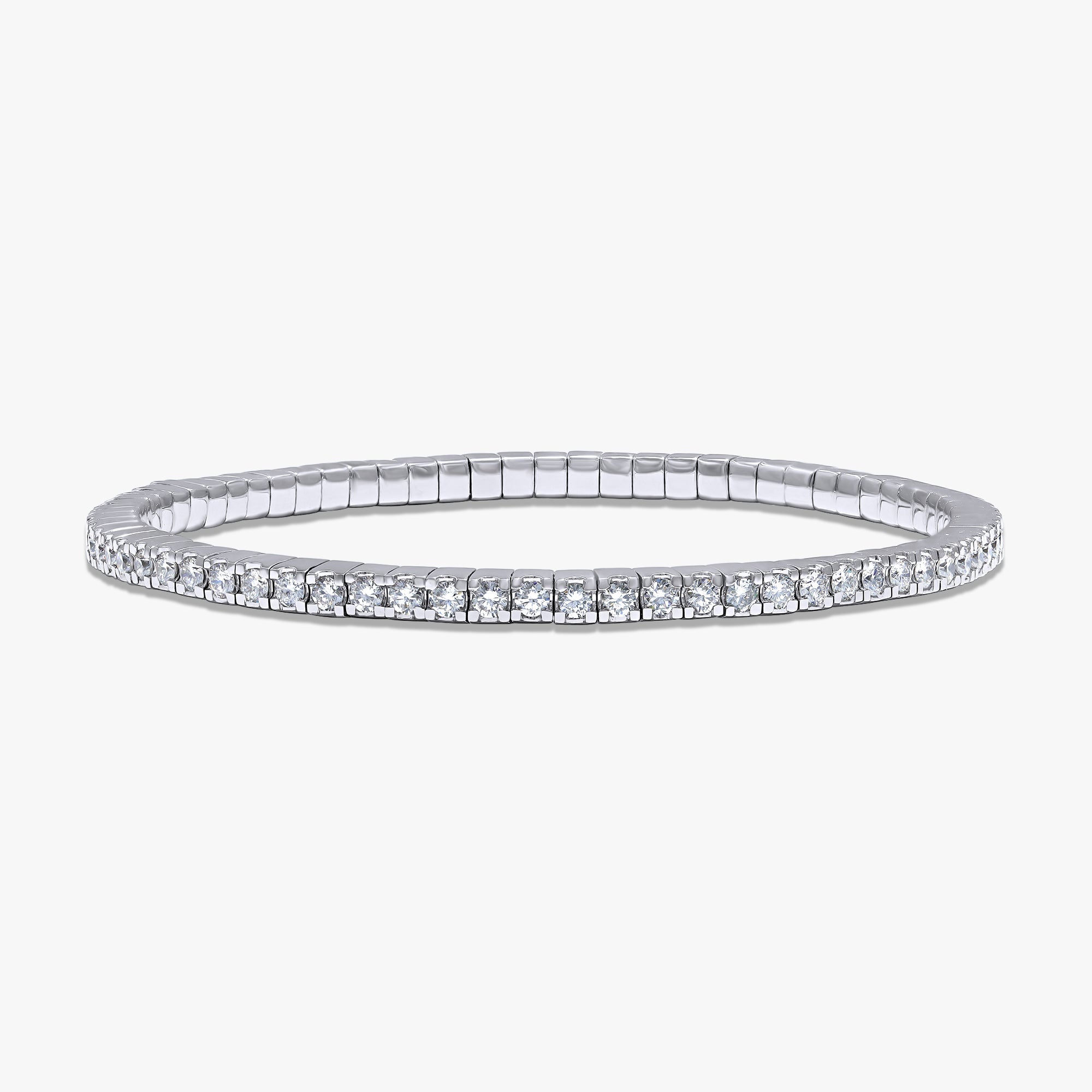 Round Shape 3.30 Carat lab Grown Diamond Stretchable tennis Bracelet