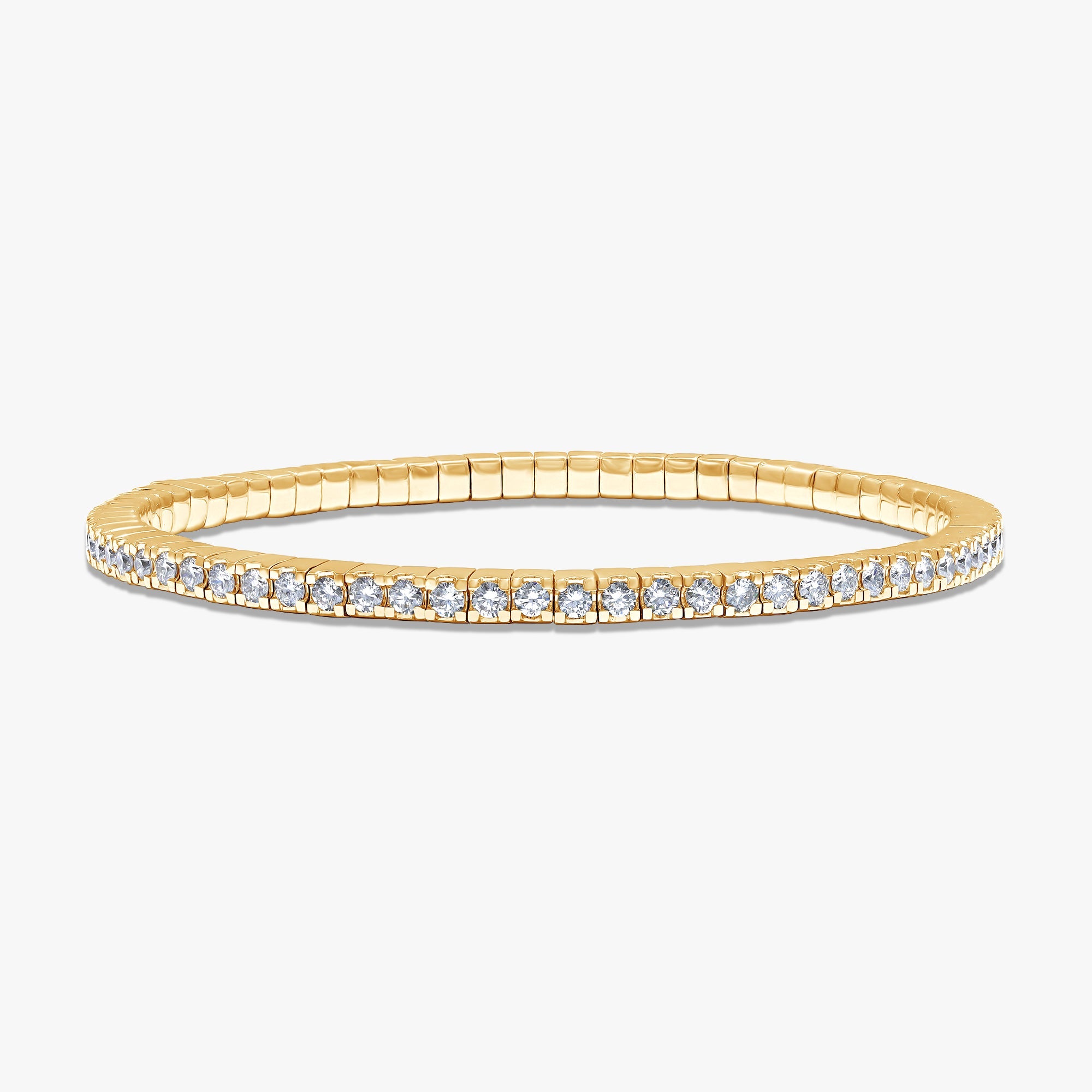 Round Shape 3.30 Carat lab Grown Diamond Stretchable tennis Bracelet