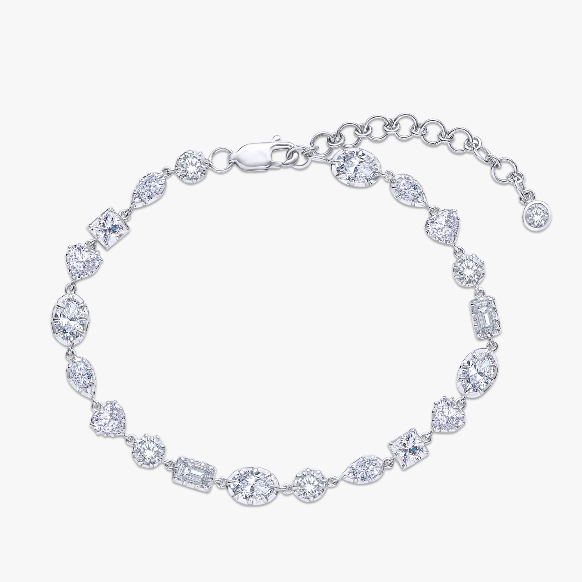 Multi Shape 5.80 Carat Lab Grown Diamond Two Tone Bracelet