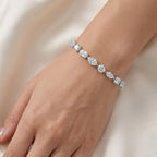 5.70 TCW Multi Shape Lab Grown Diamond Two Tone Bracelet