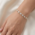 5.70 TCW Multi Shape Lab Grown Diamond Two Tone Bracelet