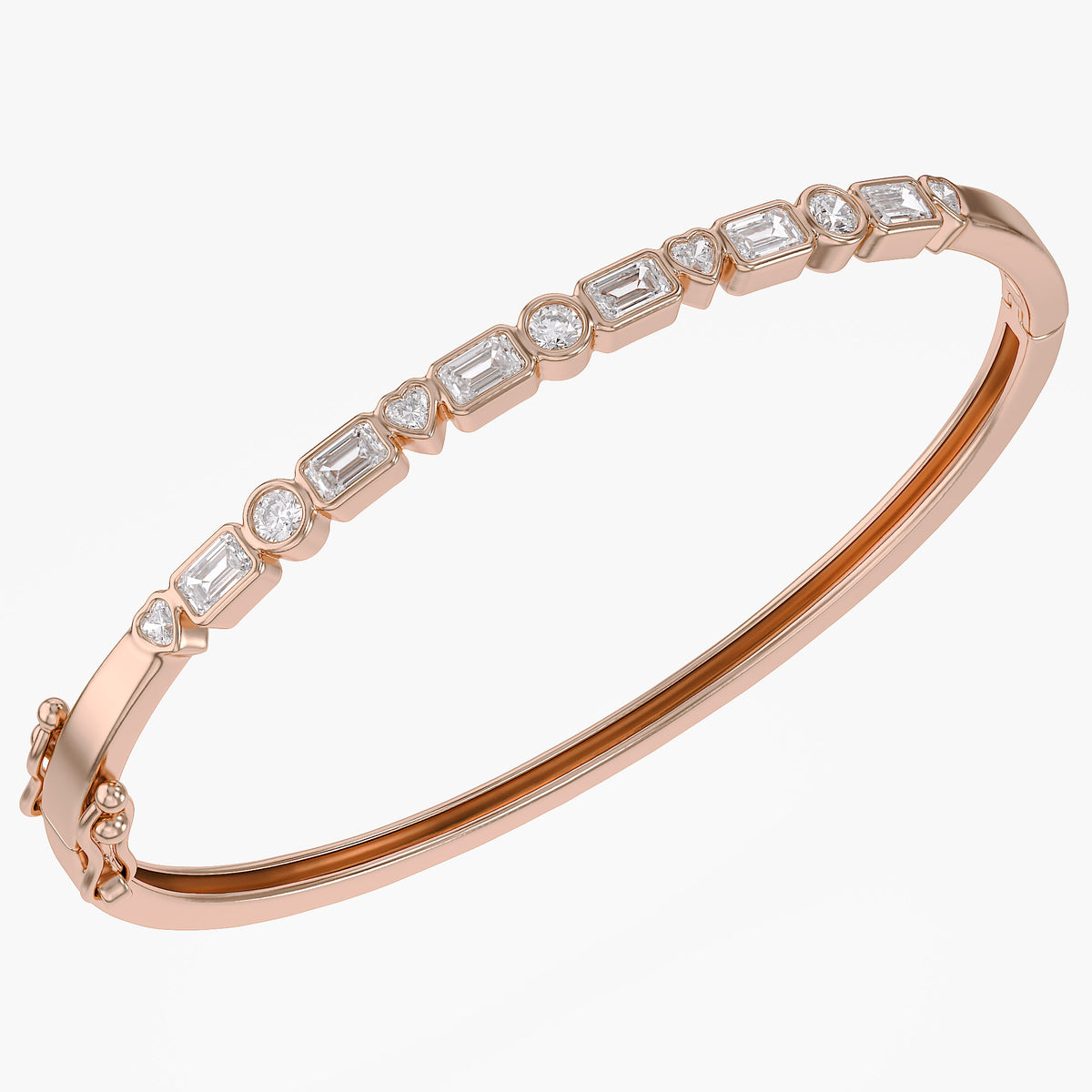 4.75 TCW Multi-Shape Lab Grown Diamond Bangle Bracelet